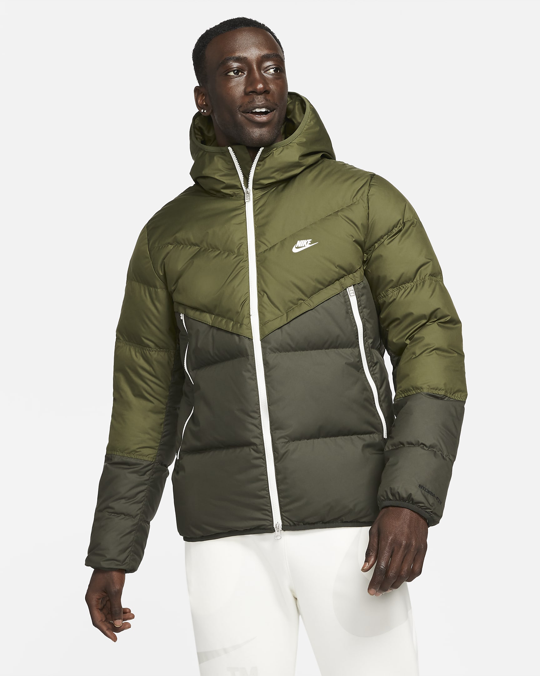 Nike Sportswear Storm-FIT Windrunner Men\'s Hooded Jacket Rough Green/Sequoia/Sail/Sail