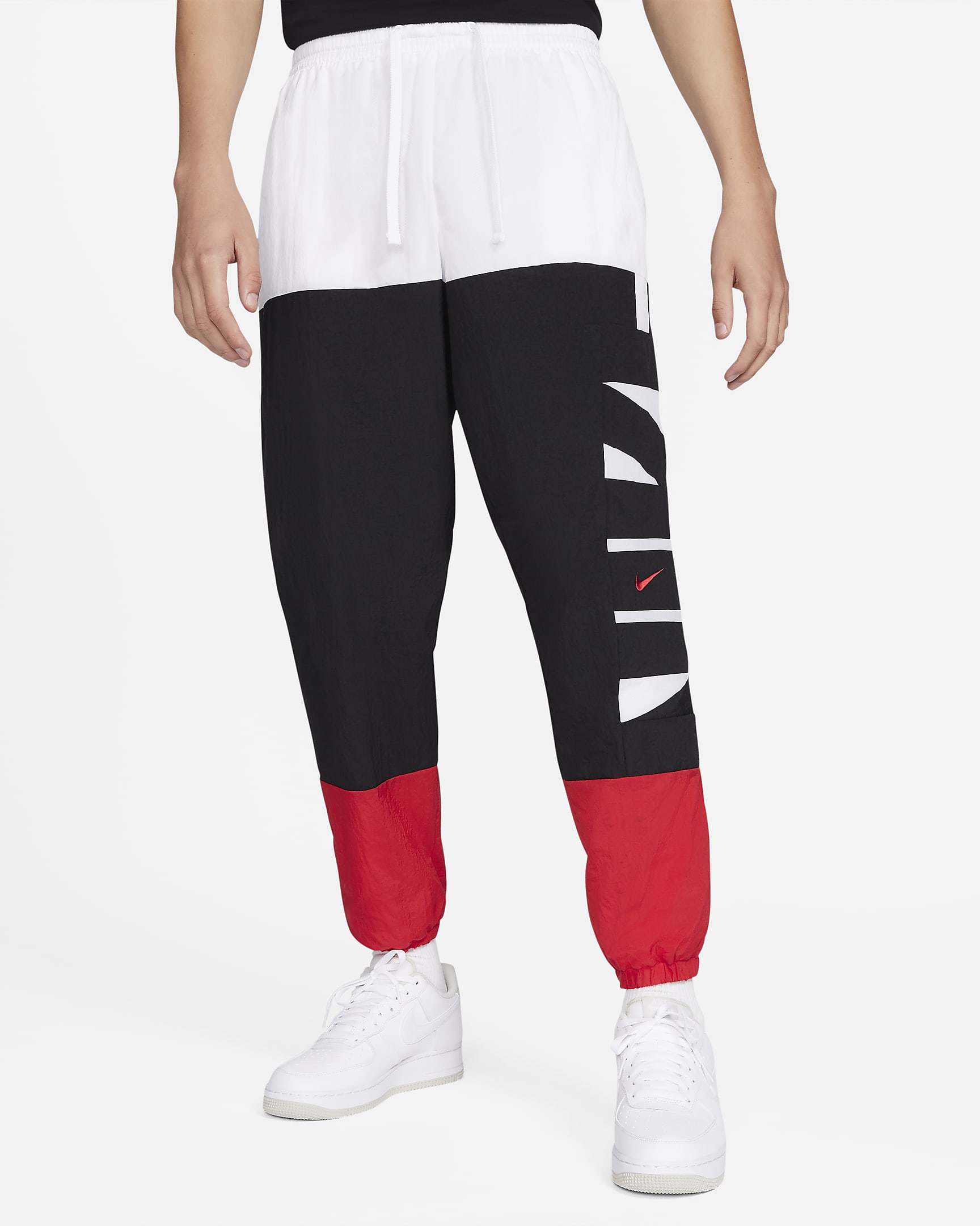 Nike Dri-FIT Men\'s Basketball Pants White/Black/University Red/Black