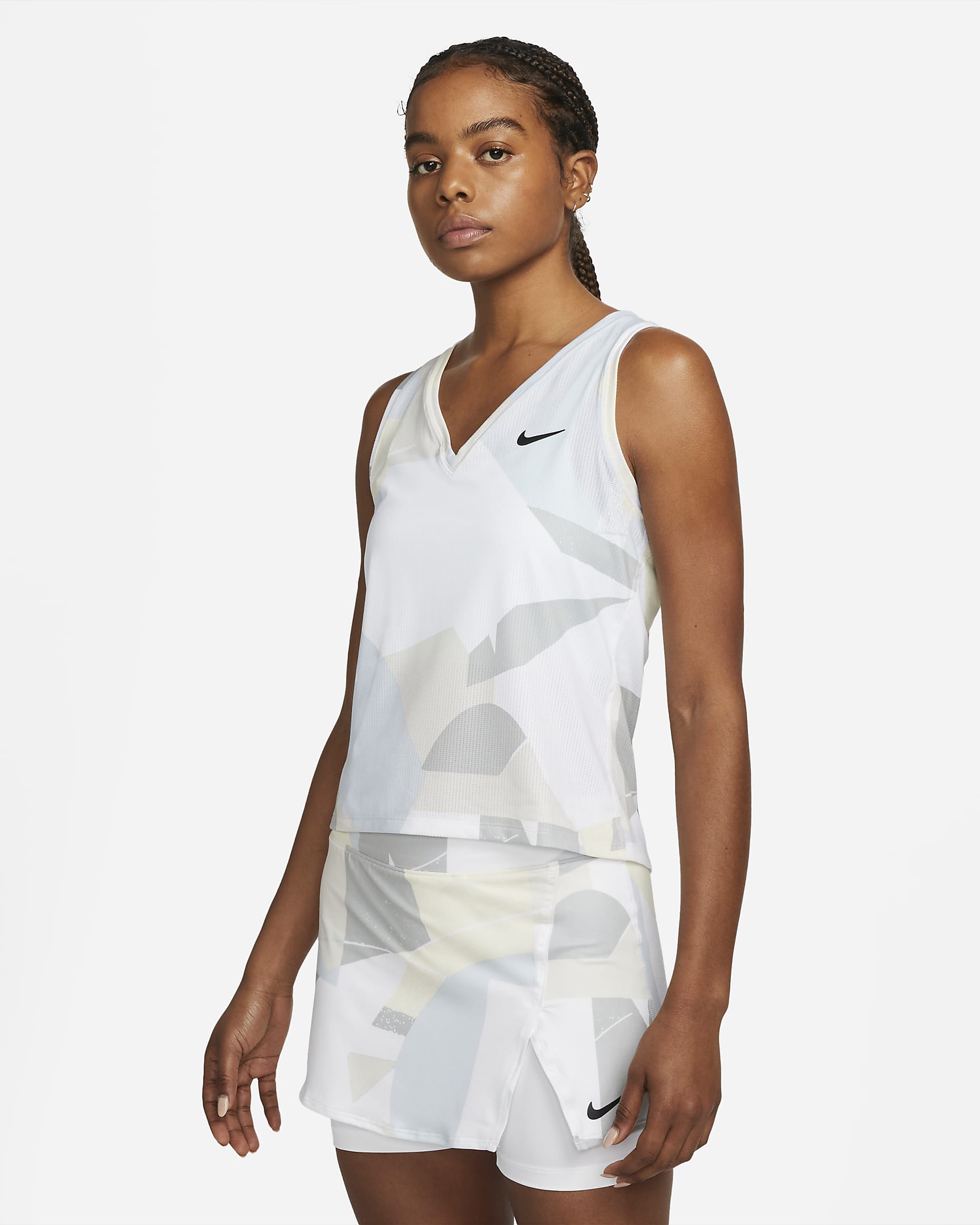NikeCourt Victory Women\'s Printed Tennis Tank White/Black