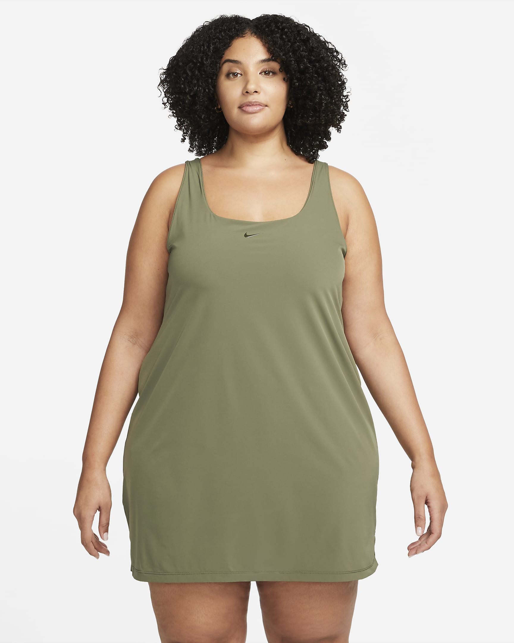 Nike Bliss Luxe Women\'s Training Dress (Plus Size) Medium Olive/Clear