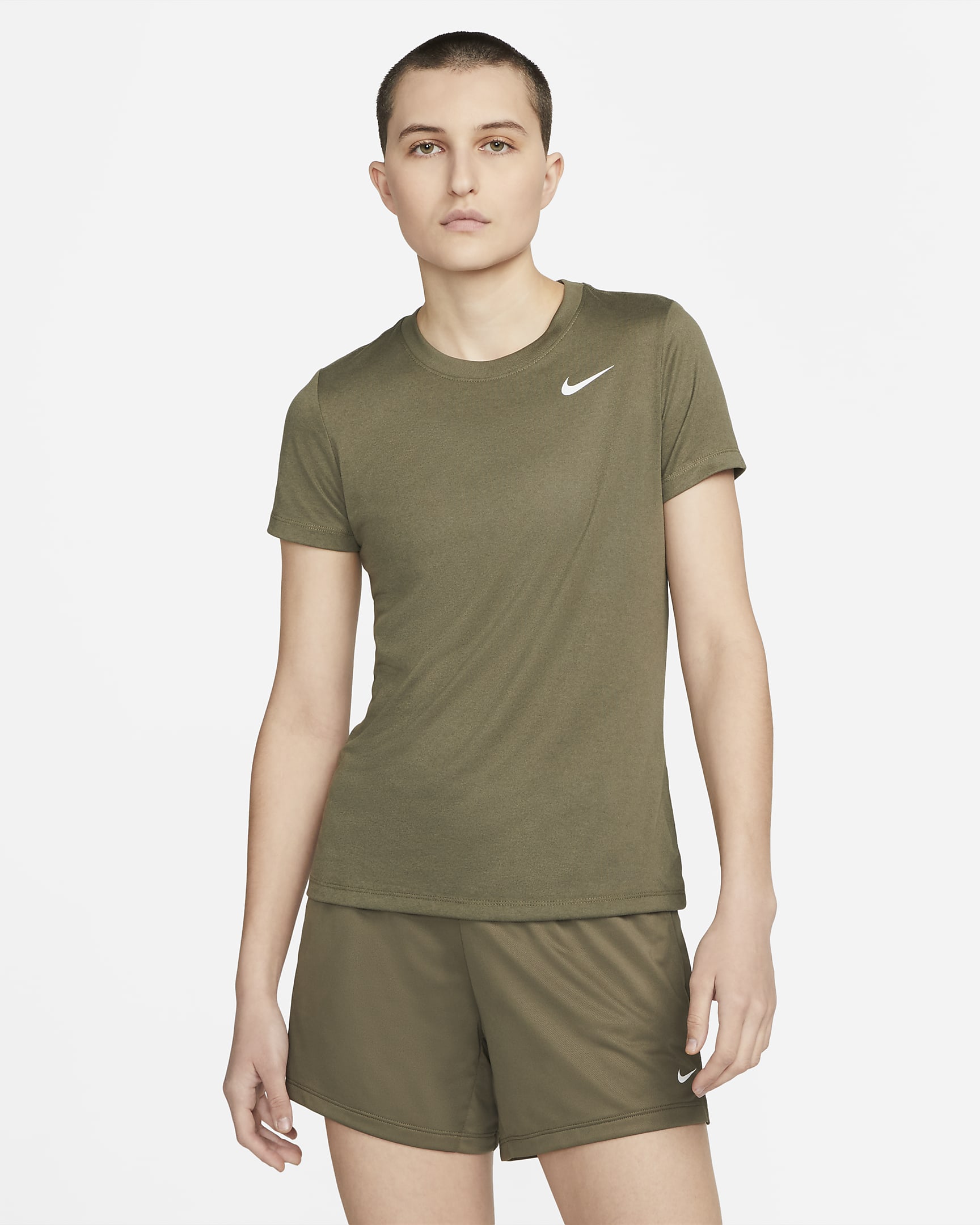 Nike Dri-FIT Legend Women\'s Training T-Shirt Medium Olive/White