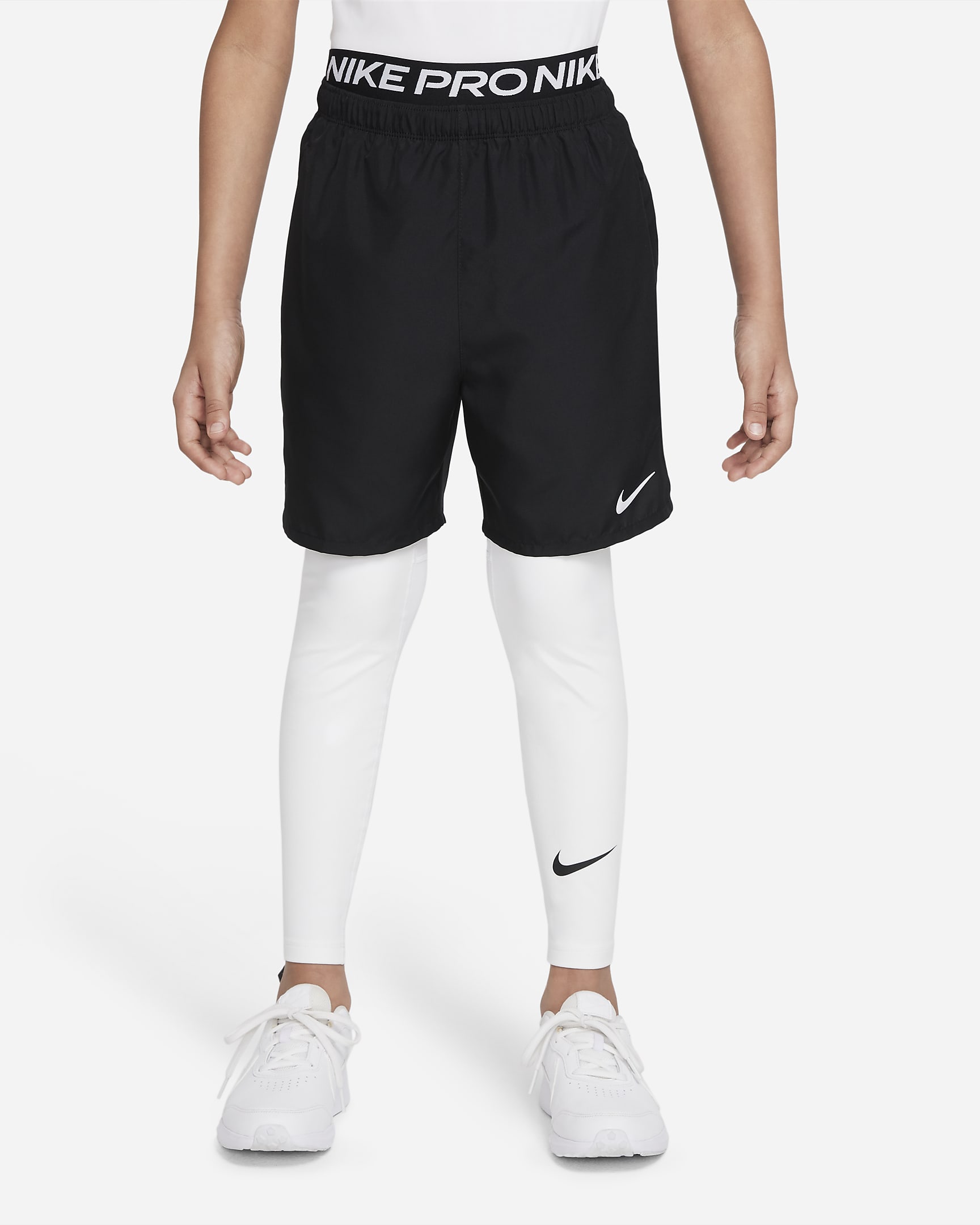 Nike Pro Dri-FIT Big Kids\' (Boys\') Tights White/Black