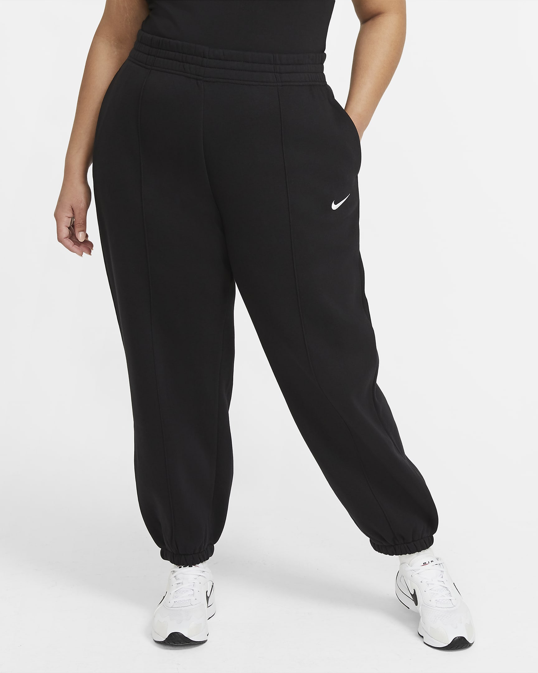 Nike Sportswear Trend Women\'s Fleece Pants (Plus Size) Black/White
