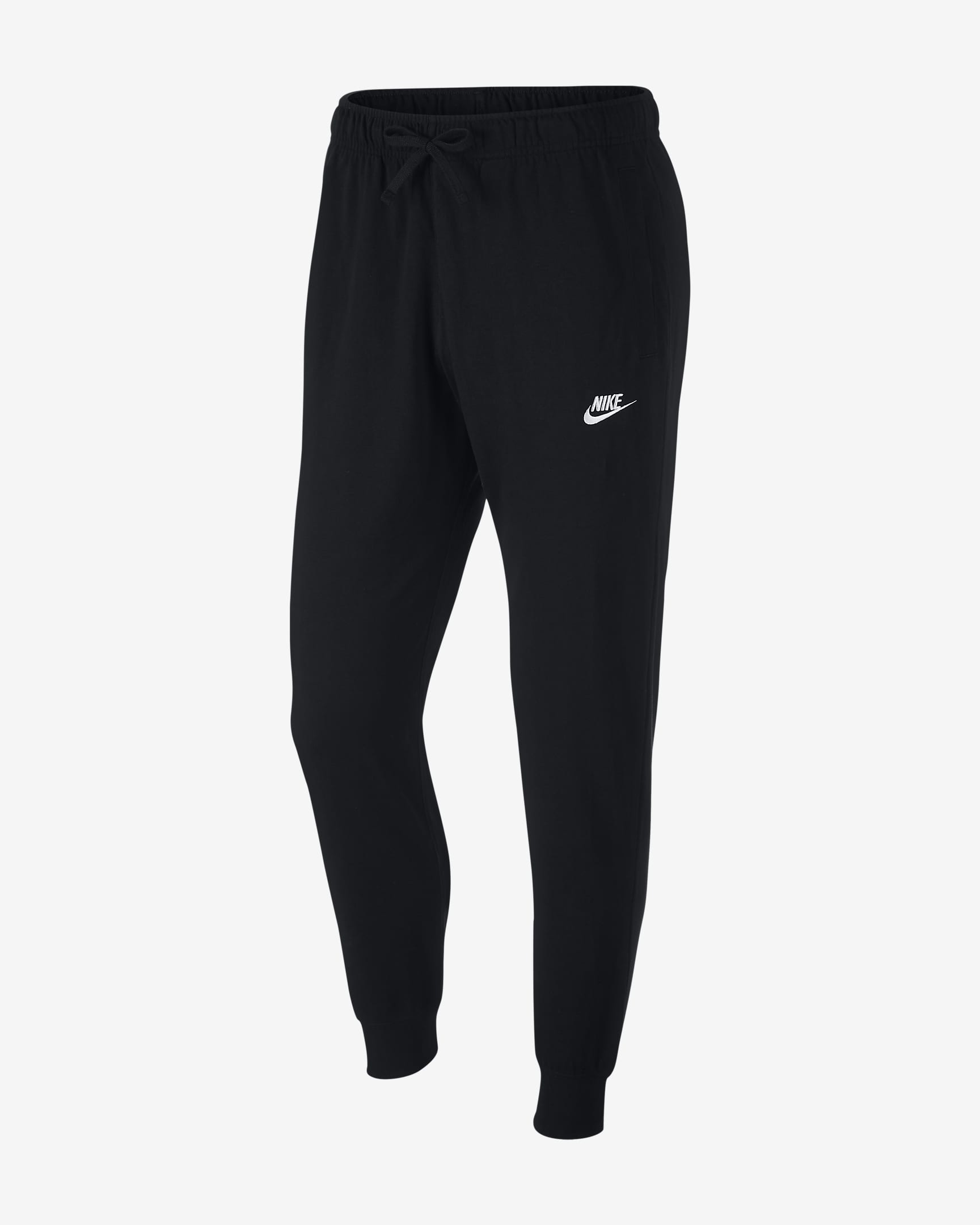 Nike Sportswear Club Men\'s Jersey Joggers Black/White