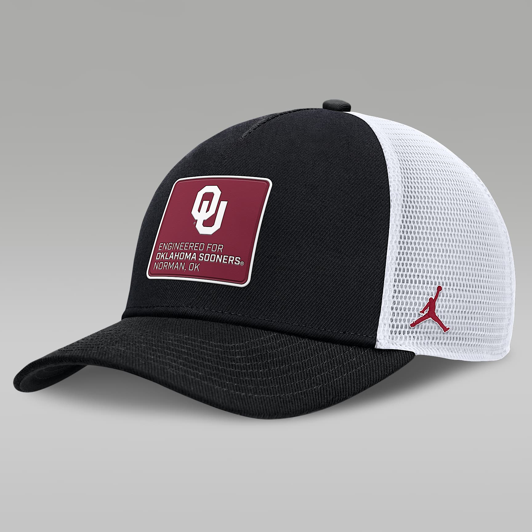 Oklahoma On-Field Rise Engineered Men's Jordan Brand College Trucker Adjustable Hat