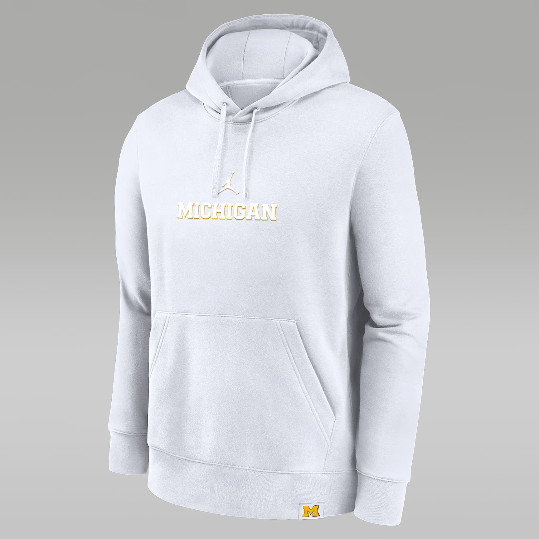 Sudadera con gorro sin cierre universitaria Nike para hombre Michigan Wolverines Statement Wordmark Lockup Heavyweight
