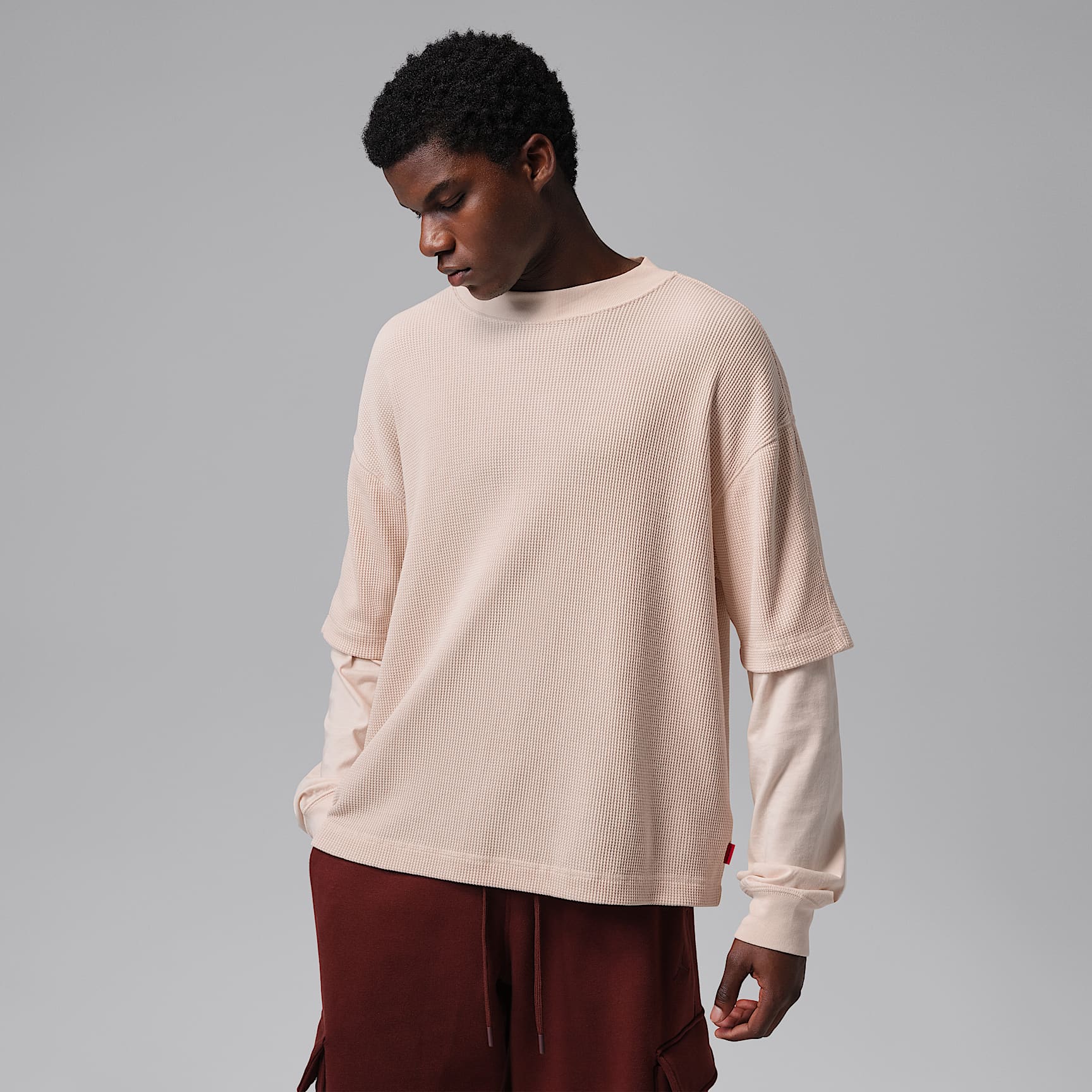 Sudadera de cuello redondo Jordan Brooklyn con diseño tipo waffle para hombre