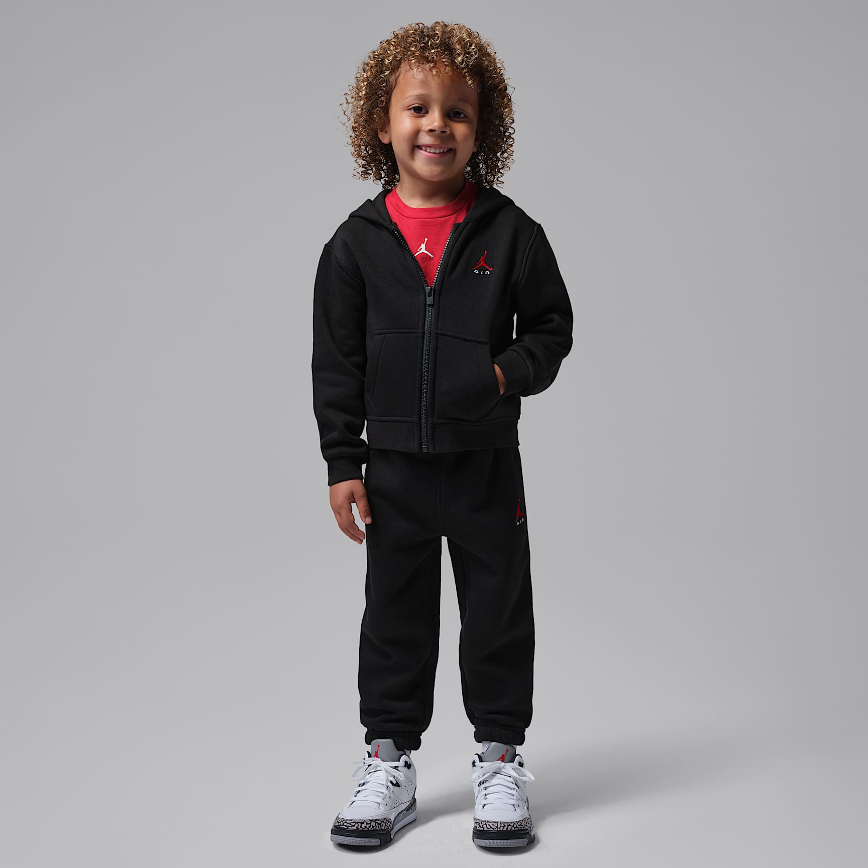 Conjunto de sudadera con gorro de 2 piezas de cierre completo infantil Jordan Brooklyn Fleece
