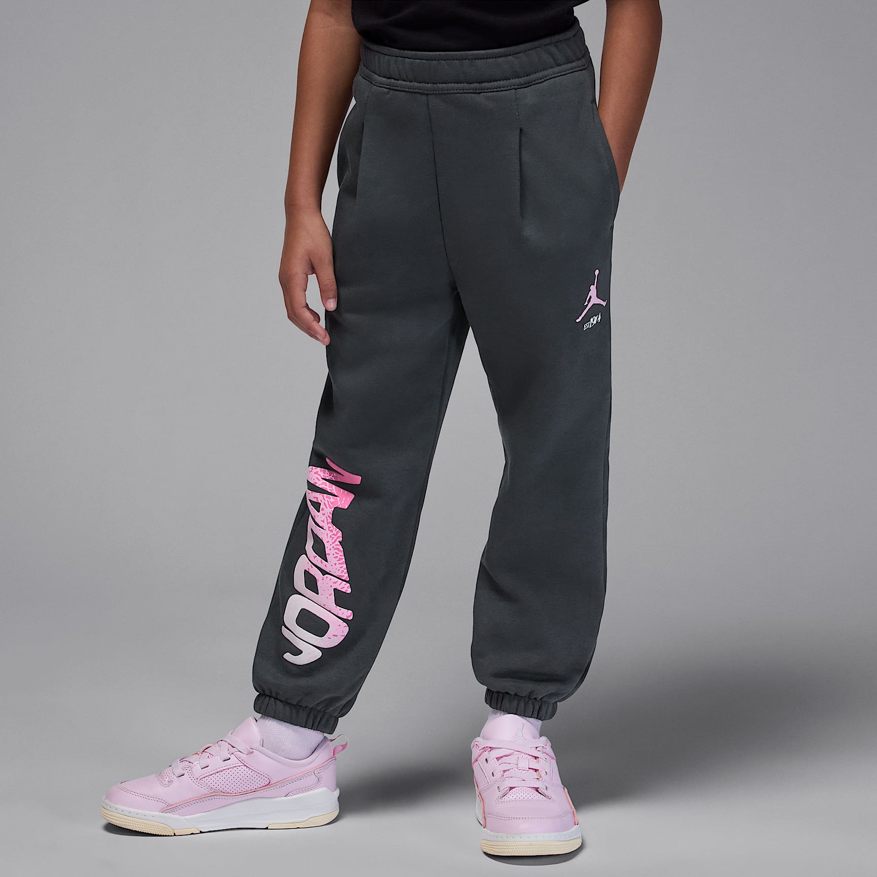 Pants de tejido Fleece plisados para niños talla pequeña Jordan Jumpman Club