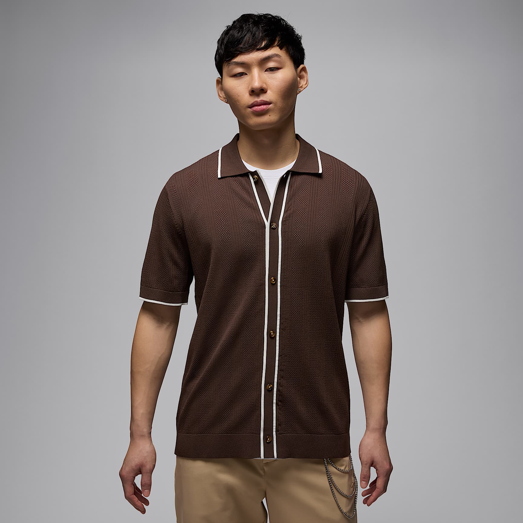 Jordan Sport ​Men’s Knit Button-Down Golf Top