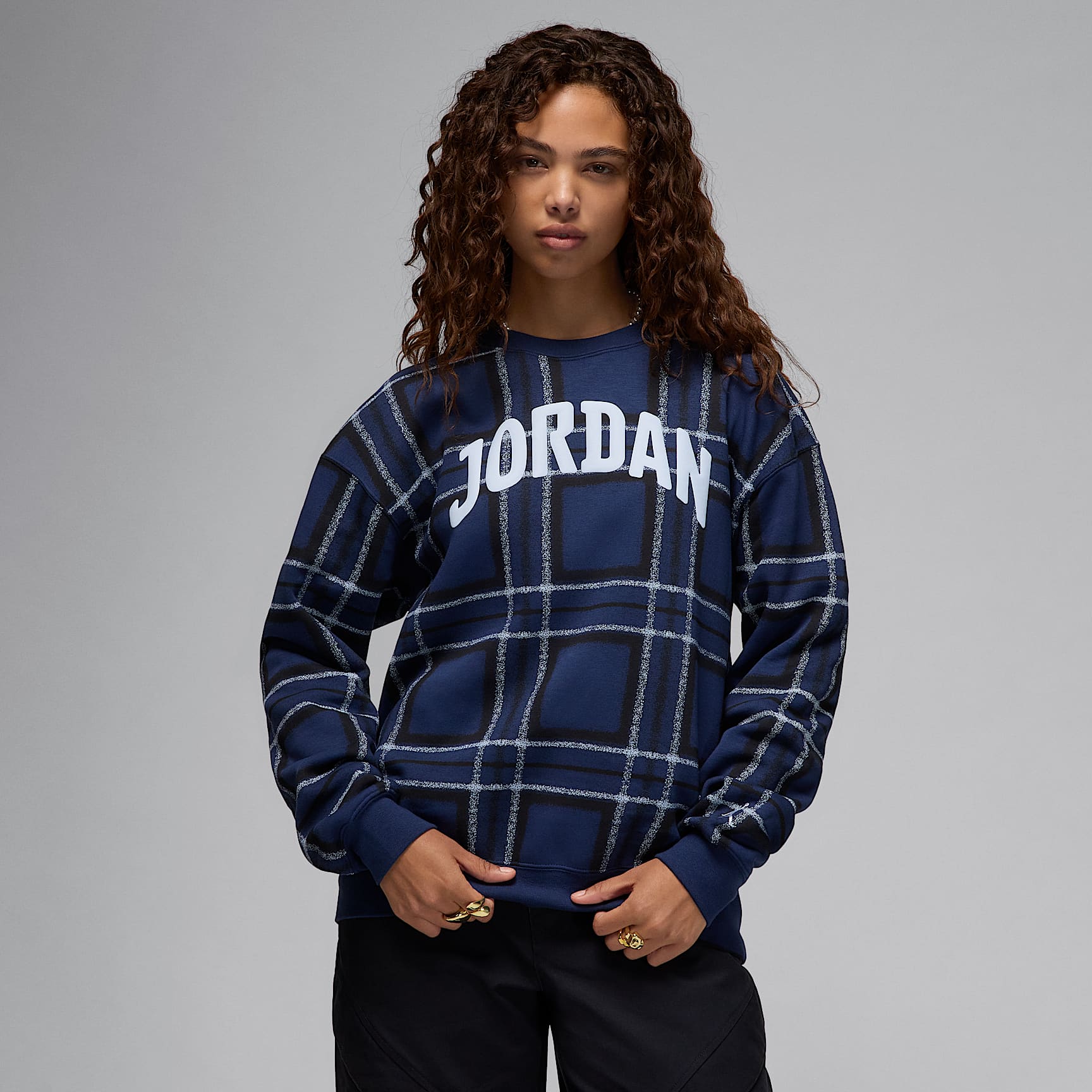 Sudadera de cuello redondo con gráfico para mujer Jordan Brooklyn Fleece