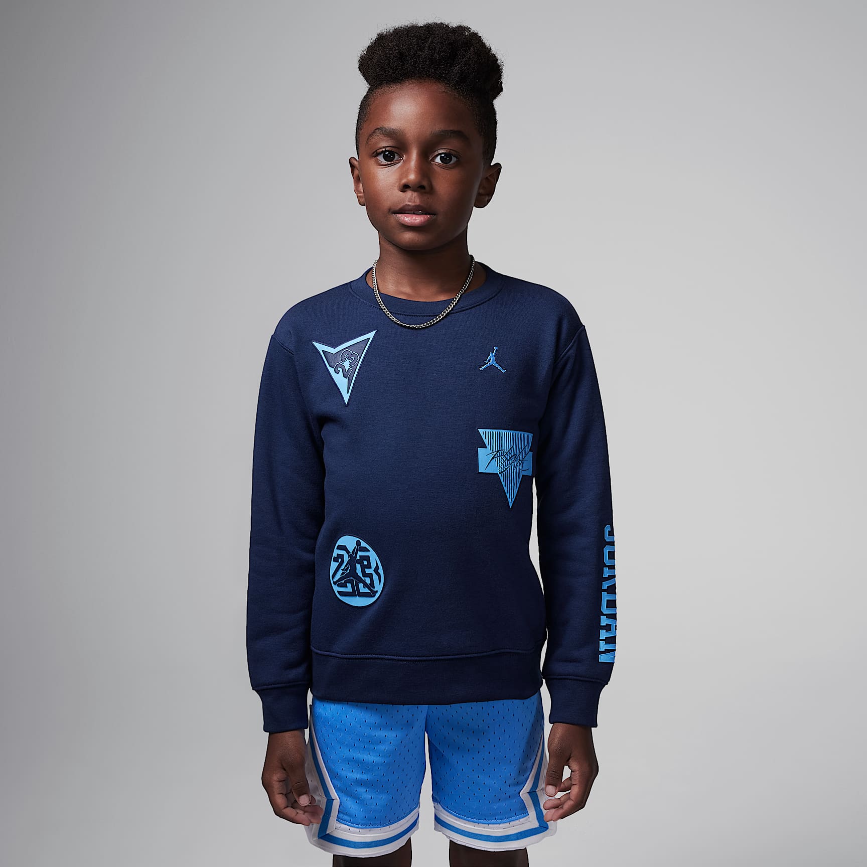 Playera de cuello redondo para niños talla pequeña Jordan "See Me Shine"