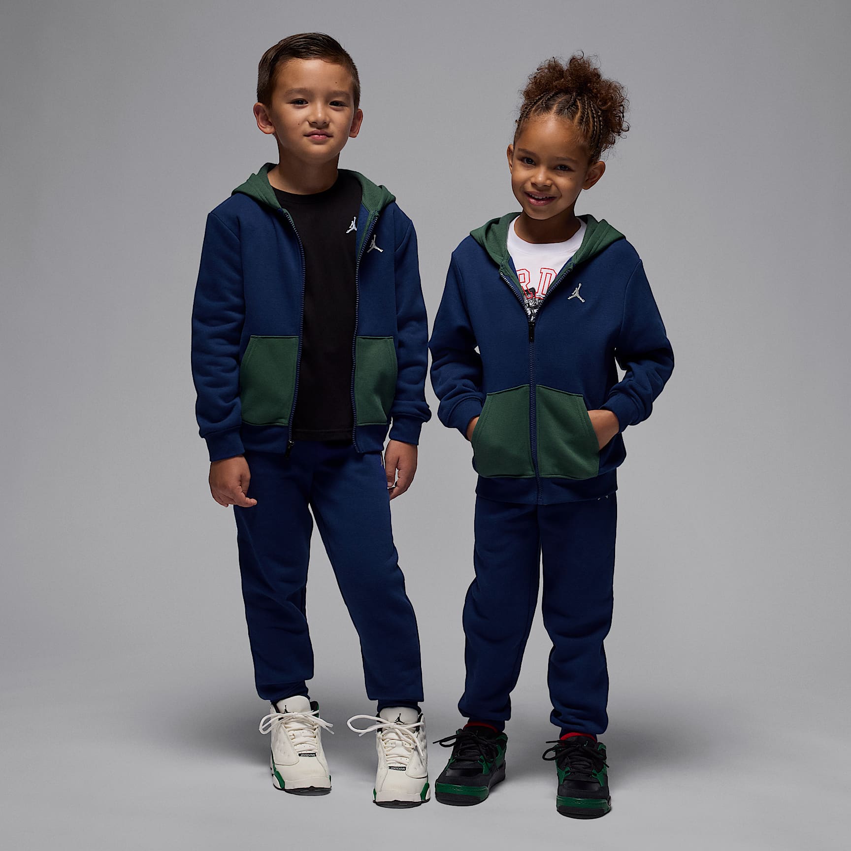 Completo in due pezzi con felpa con cappuccio e zip a tutta lunghezza Jordan Brooklyn Fleece – Bambino/a