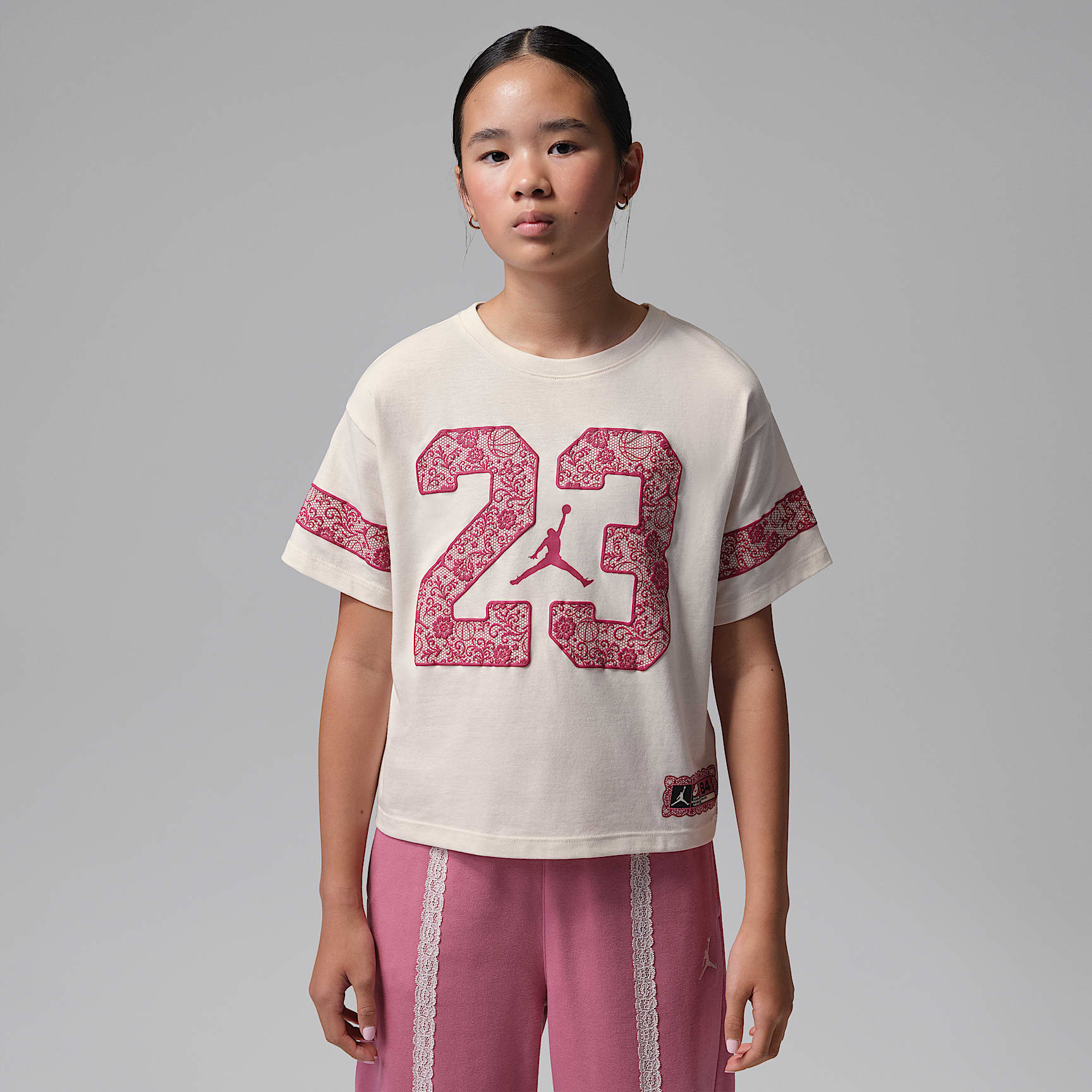 Jordan Big Kids' Floral Lace T-Shirt