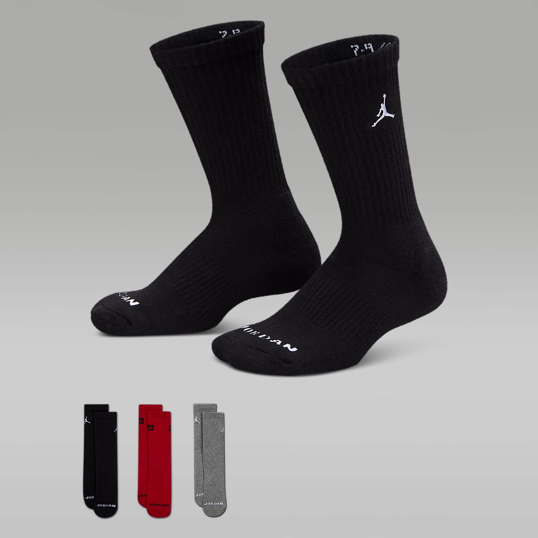 Jordan Kids' Baseline Crew Socks (3 Pairs)