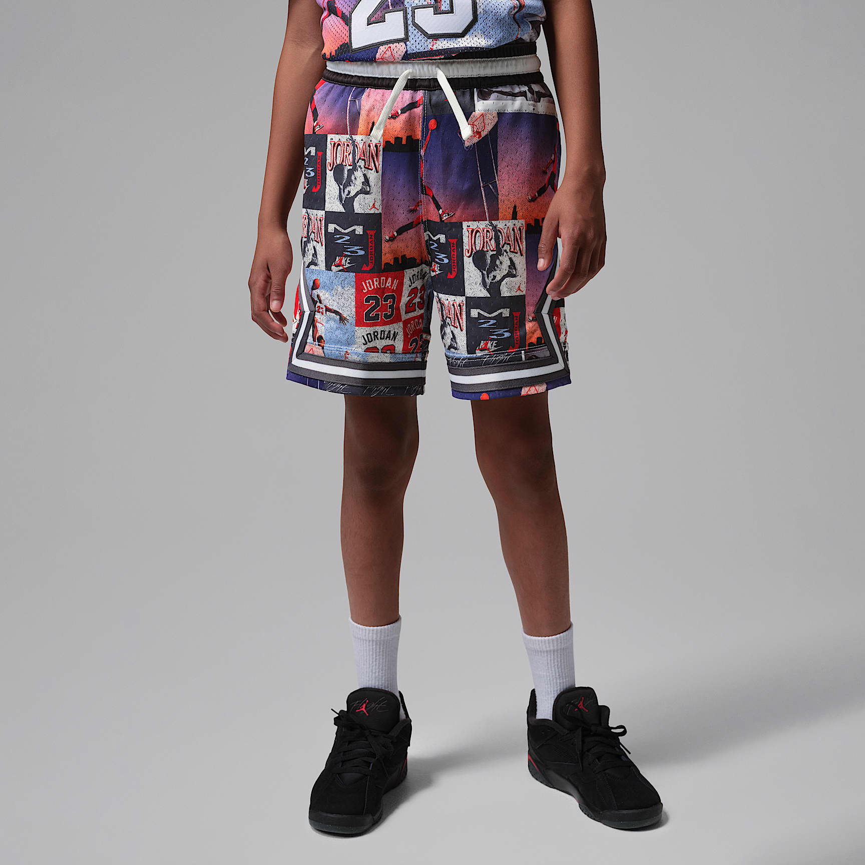 Jordan Dri-FIT Big Kids' MJ Printed Sport Diamond Shorts