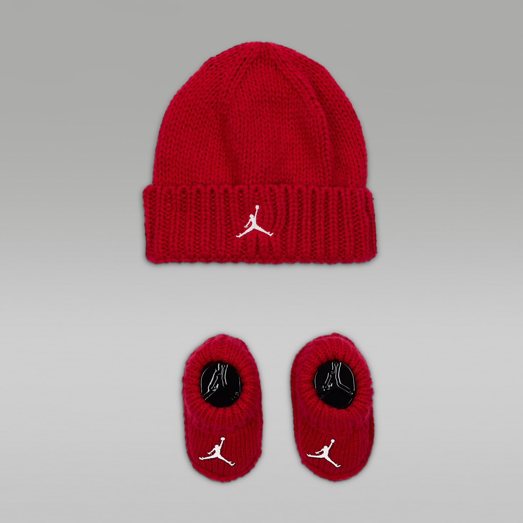 Jordan Baby (0-6M) Chunky Knit Hat and Booties Set