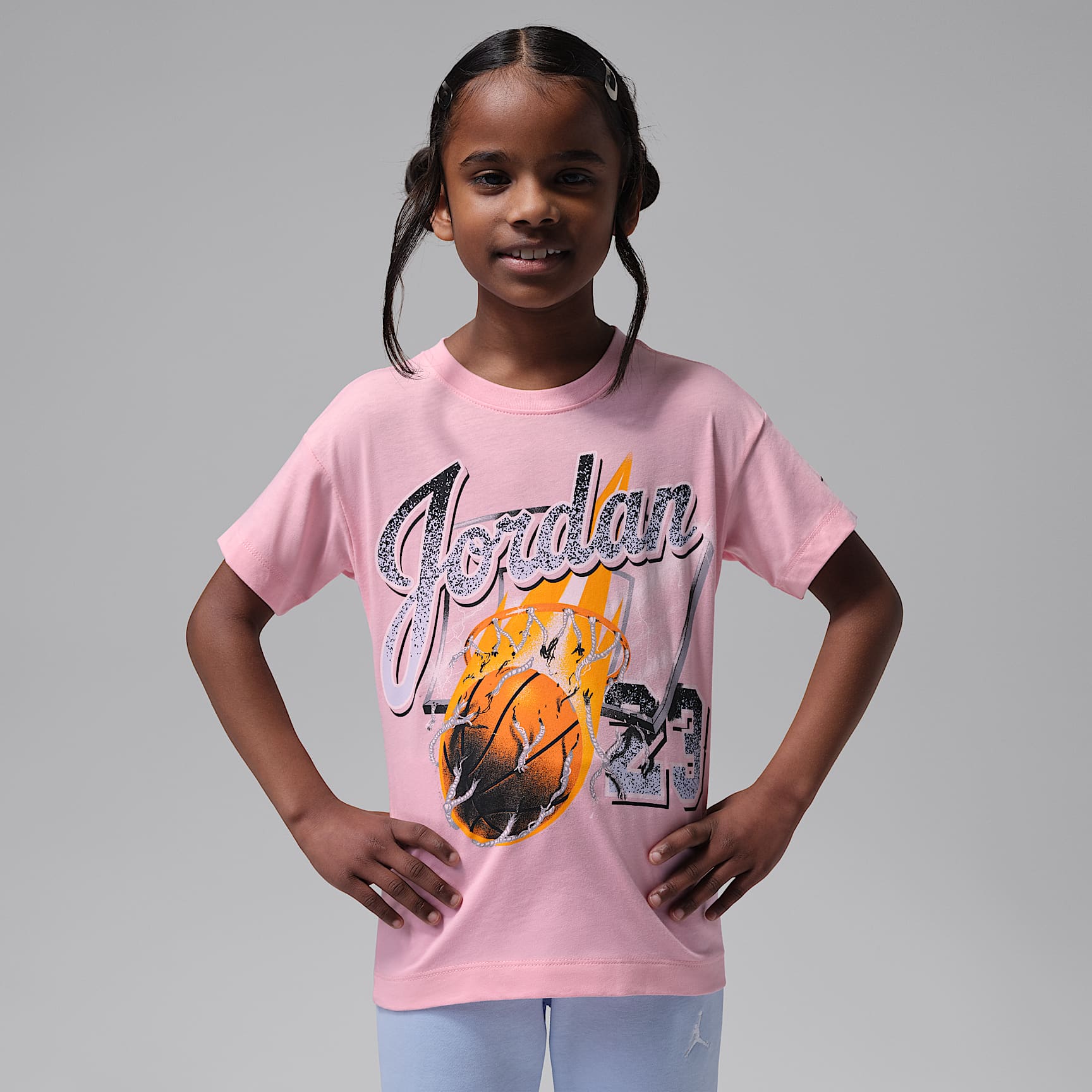 Jordan Little Kids' She's On Fire Script T-Shirt