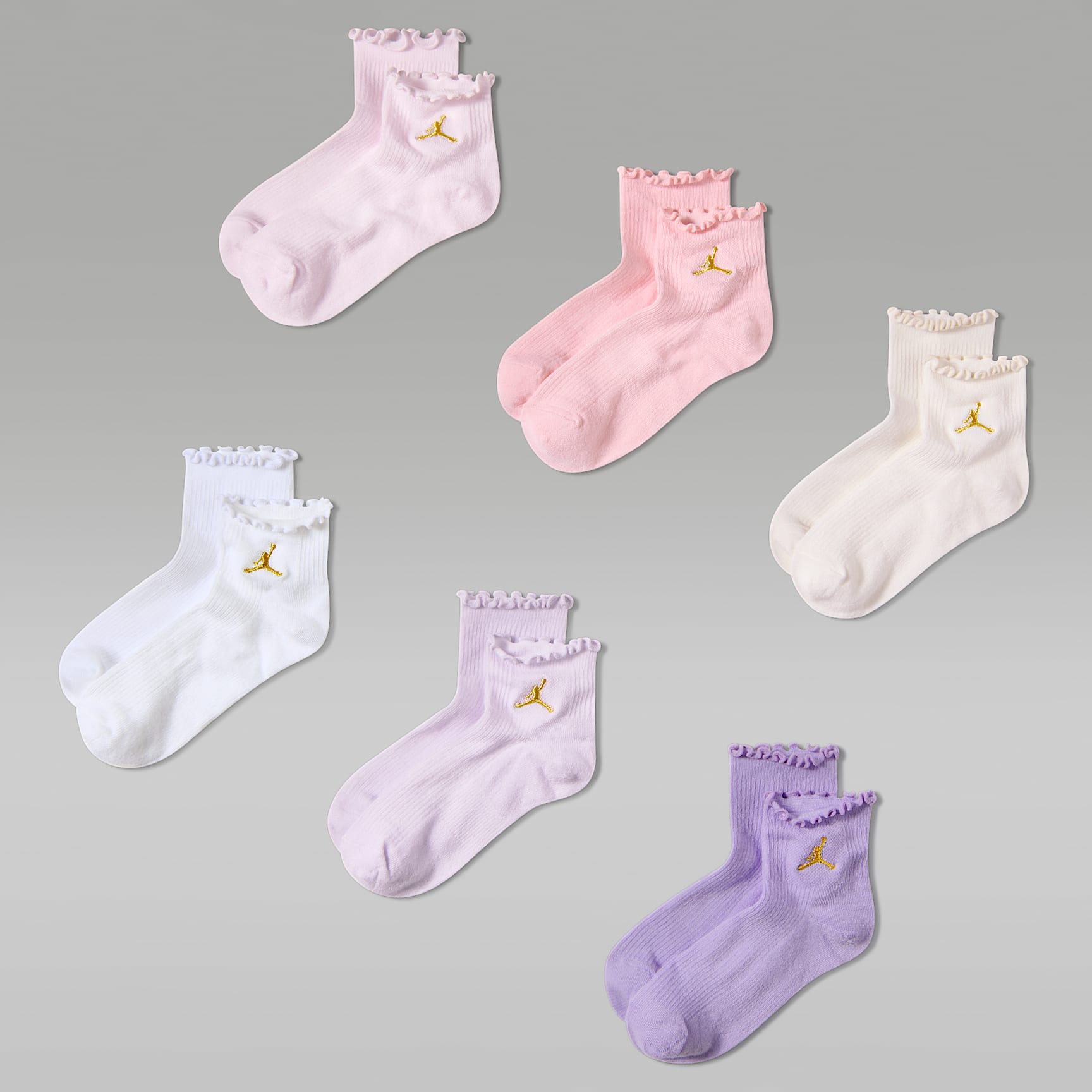 Jordan Kids' Lettuce Edge Ankle Socks (6 Pairs)