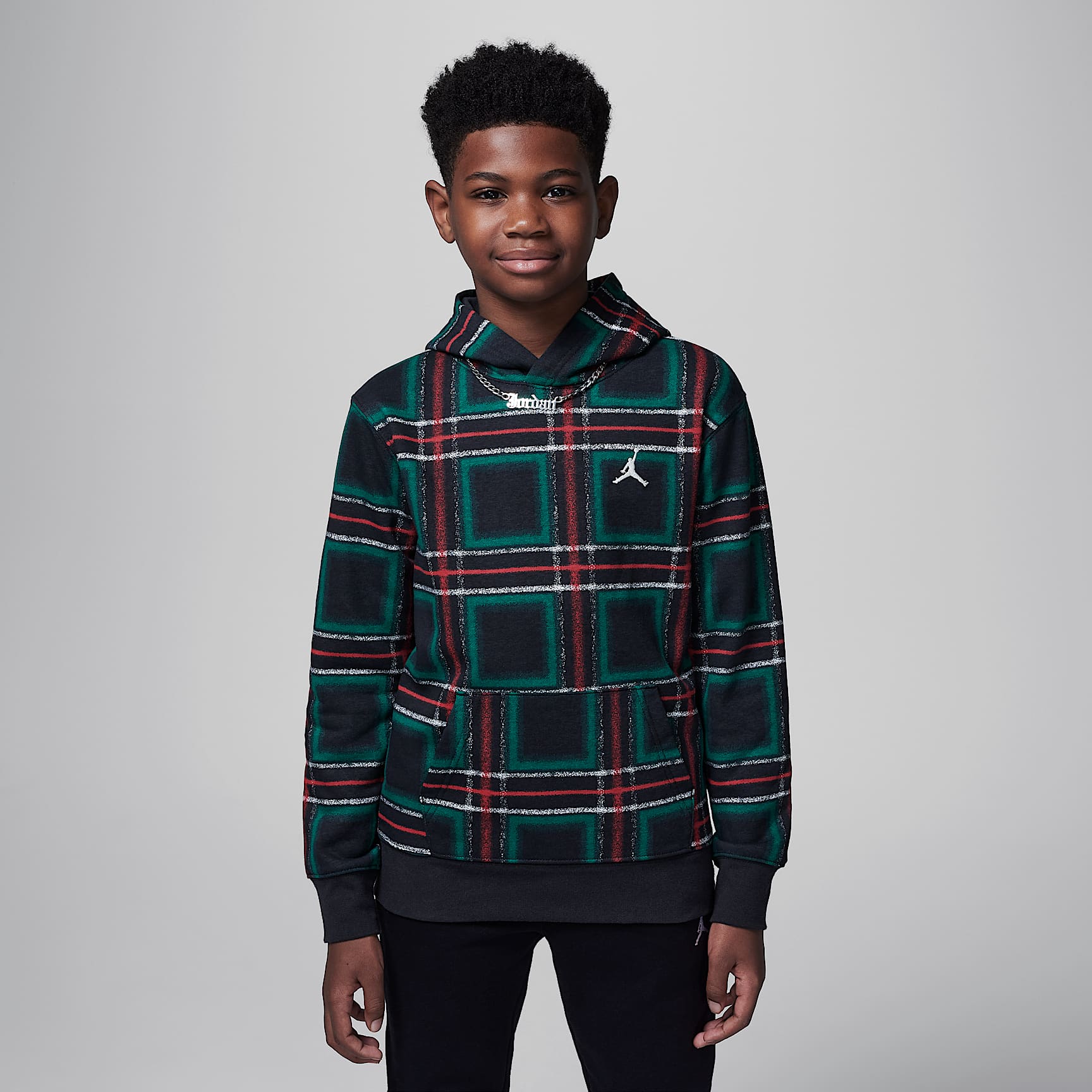 Sudadera con gorro sin cierre de tejido Fleece para días festivos para niños talla grande Jordan Brooklyn Essentials