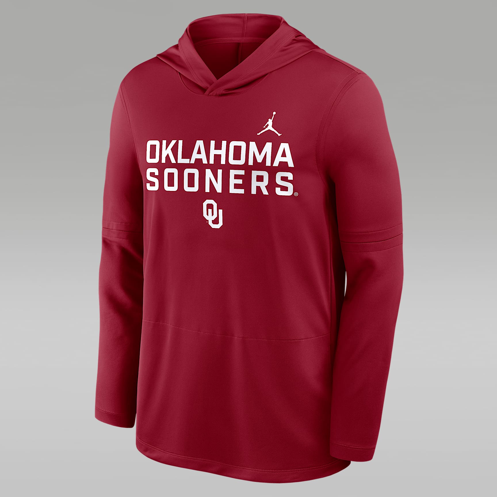 Playera de manga larga universitaria marca Jordan Dri-FIT con gorro para hombre Oklahoma Sideline