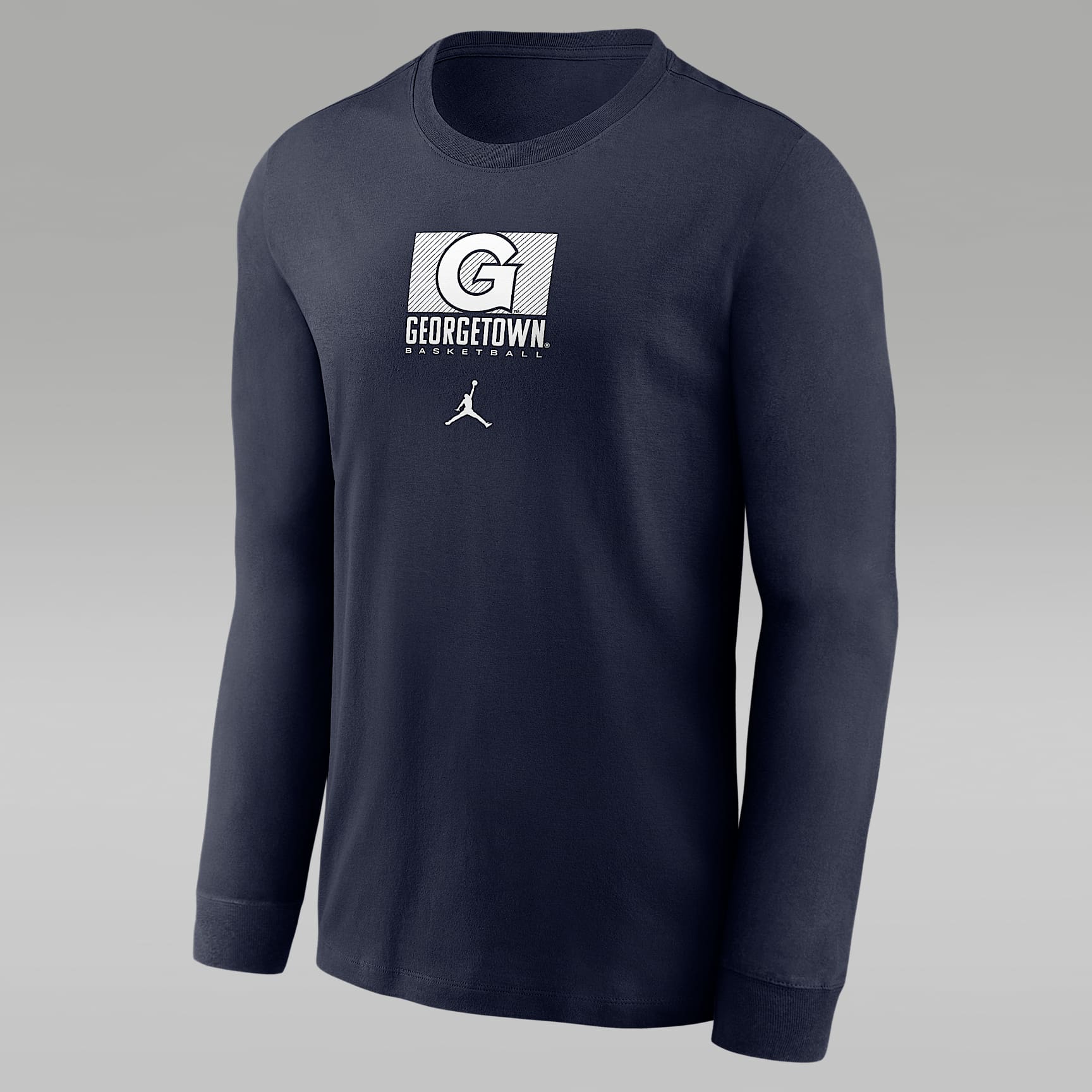 Playera de manga larga universitaria marca Jordan Dri-FIT para hombre Georgetown Basketball Legend