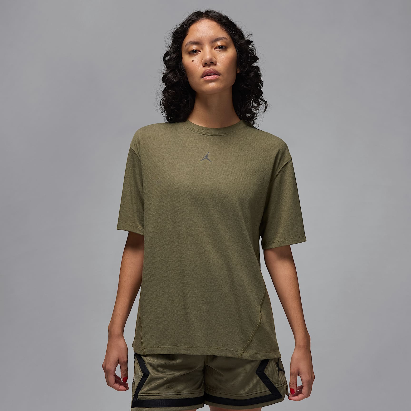 เสื้อแขนสั้นผู้หญิงลายข้าวหลามตัด Jordan Sport