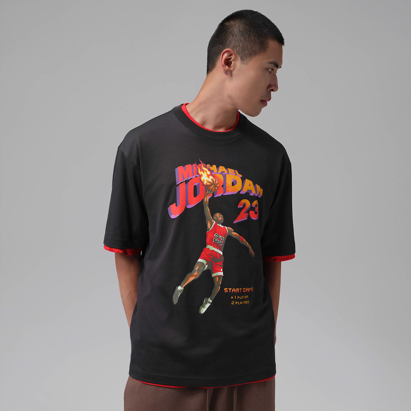 เสื้อยืดลายกราฟิกผู้ชาย Jordan Brooklyn