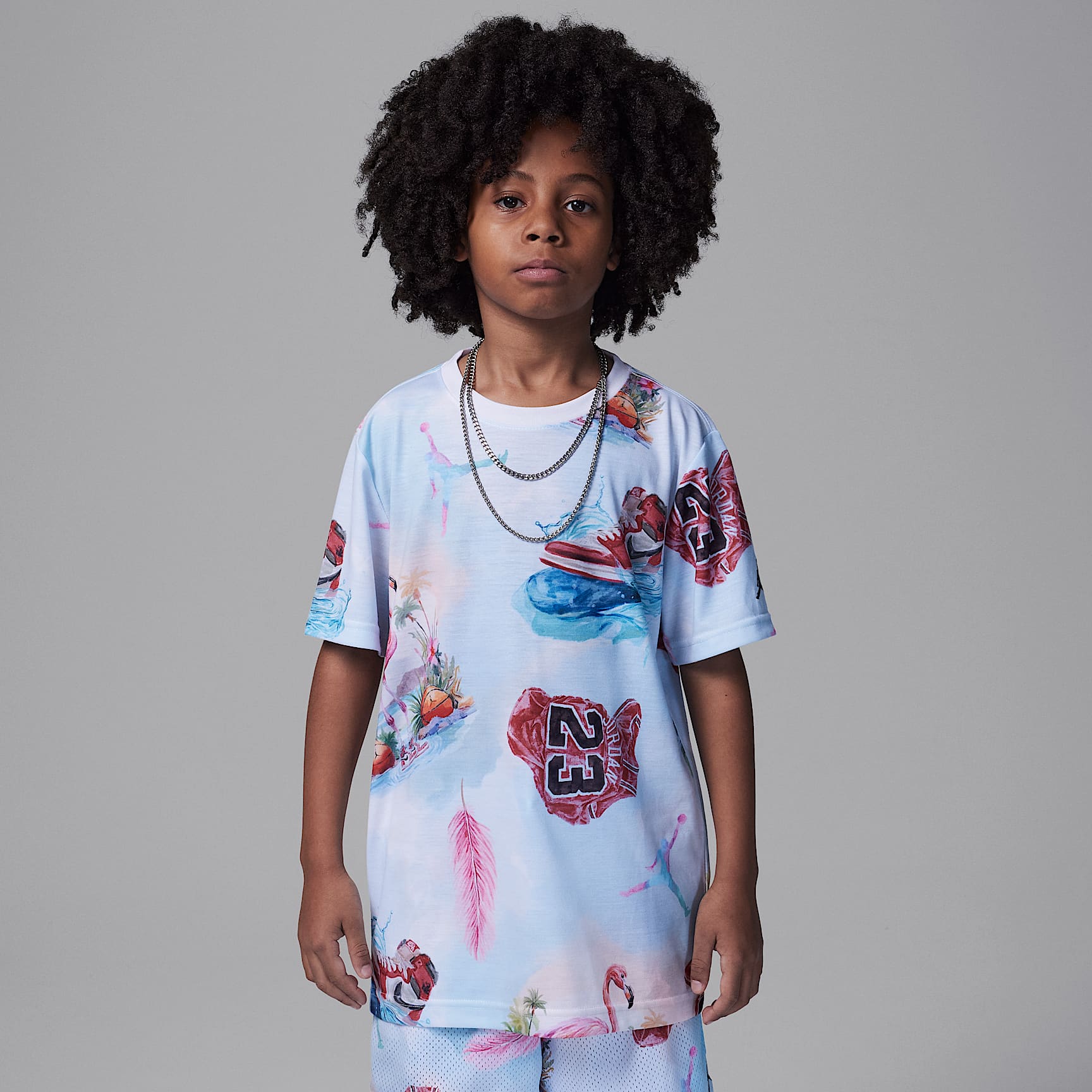 Playera con estampado de flamenco para niños talla grande Jordan