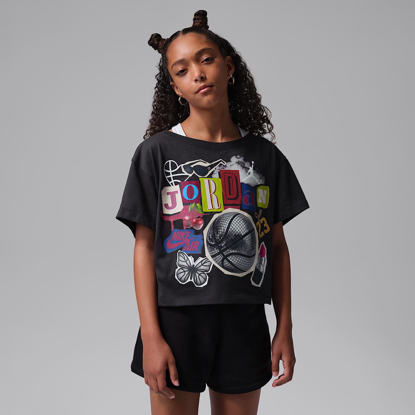Playera Air con collage para niños talla grande Jordan