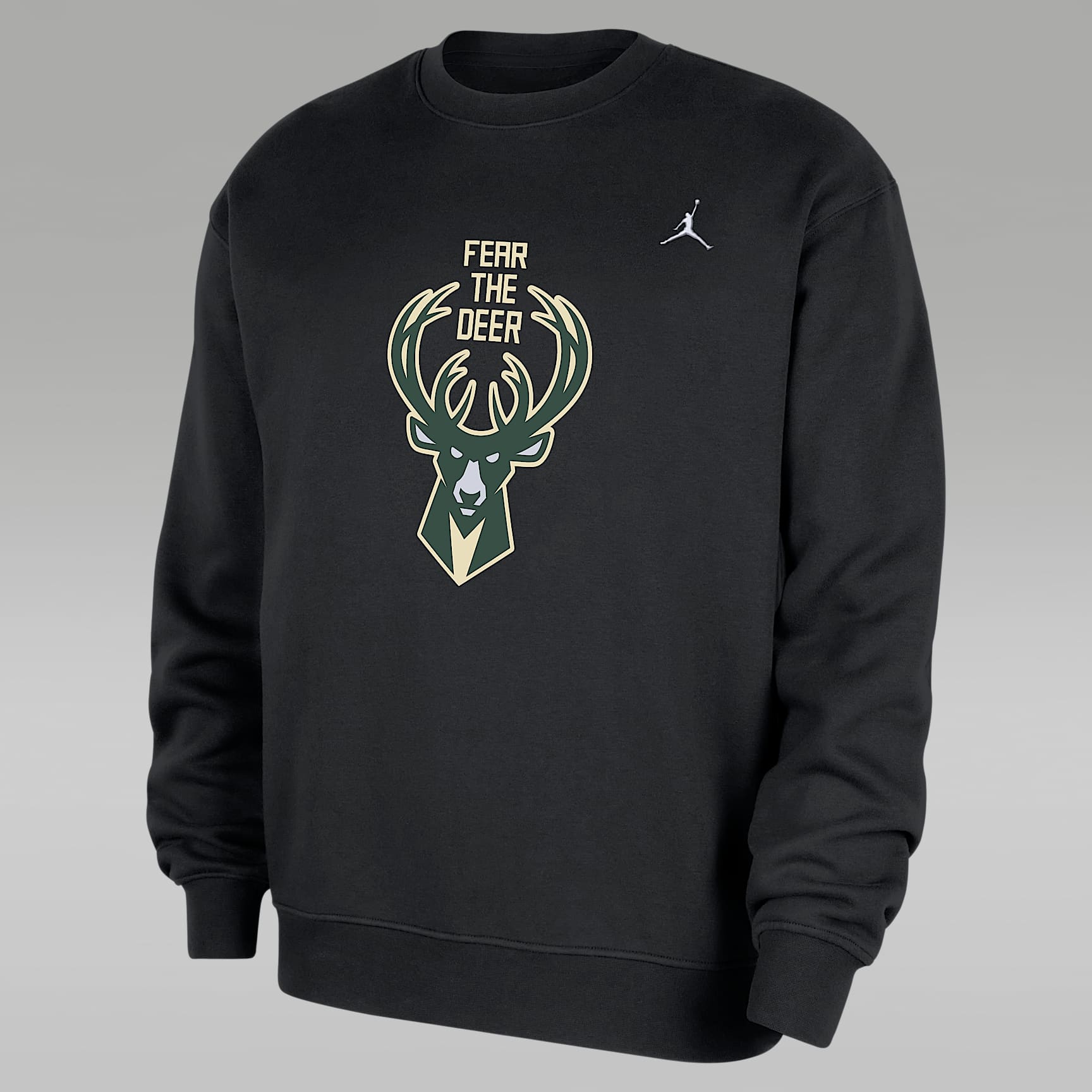 Milwaukee Bucks Statement Essentials Men's Jordan NBA Fleece Crew-Neck Sweatshirt