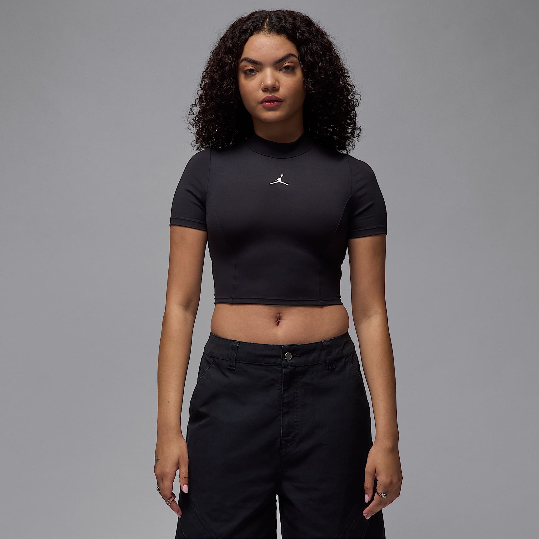 Crop top en maille à manches courtes Jordan pour femme
