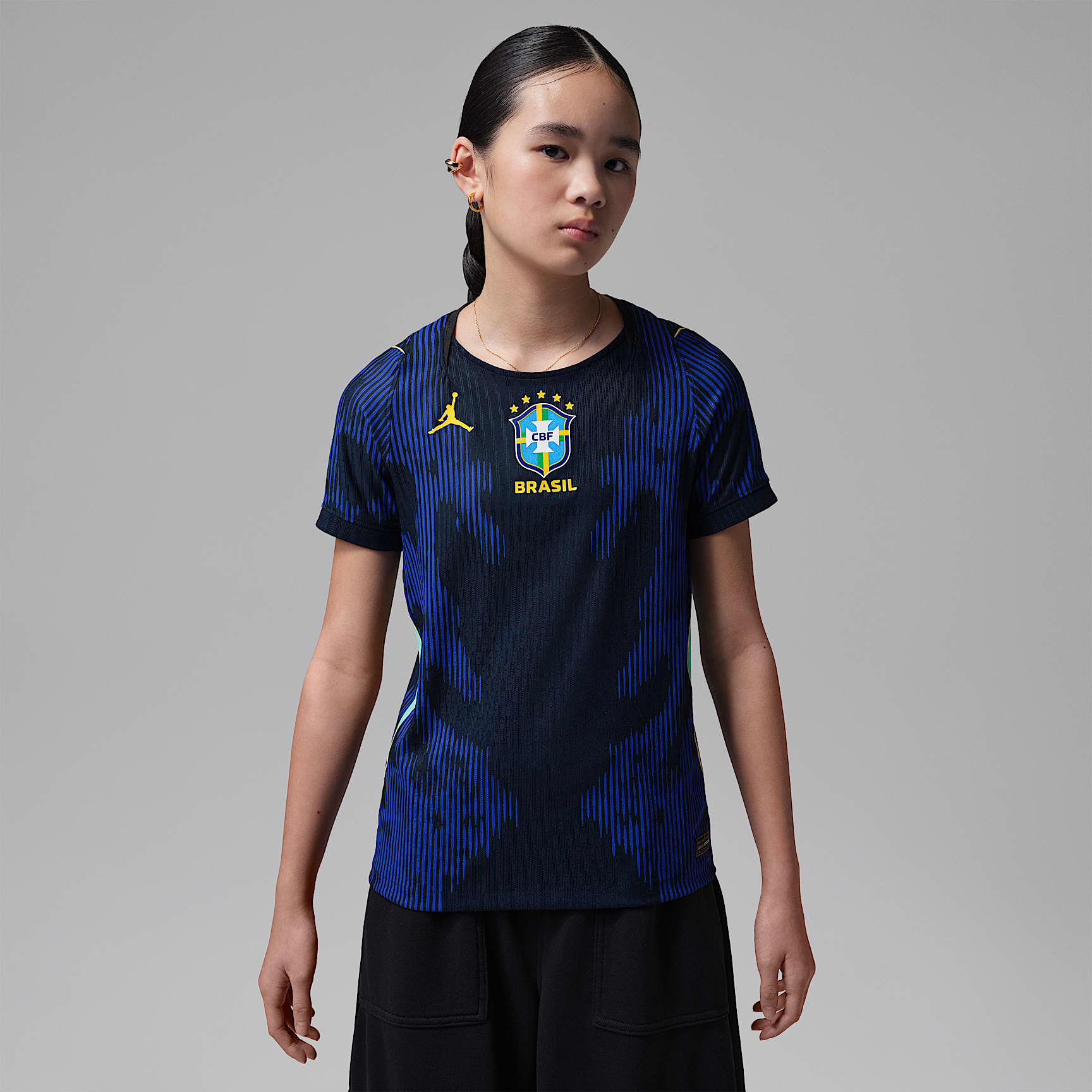 Brasil 2026 Match (bortedrakt) Jordan Aero-FIT autentisk fotballdrakt til store barn