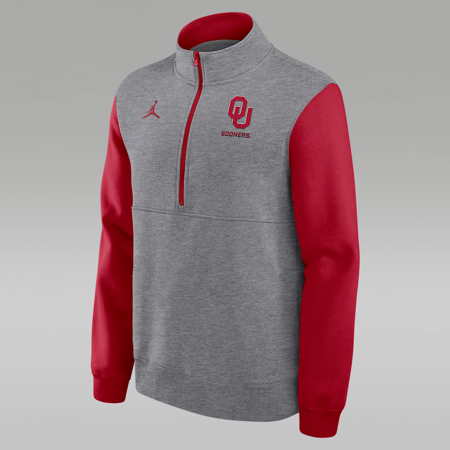 Sudadera de cuello redondo universitaria marca Jordan de medio cierre para hombre Oklahoma Club