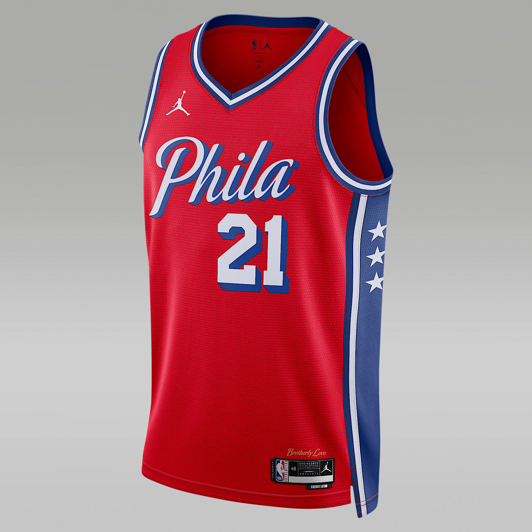 Jersey Jordan Dri-FIT de la NBA Swingman para hombre Philadelphia 76ers Statement Edition