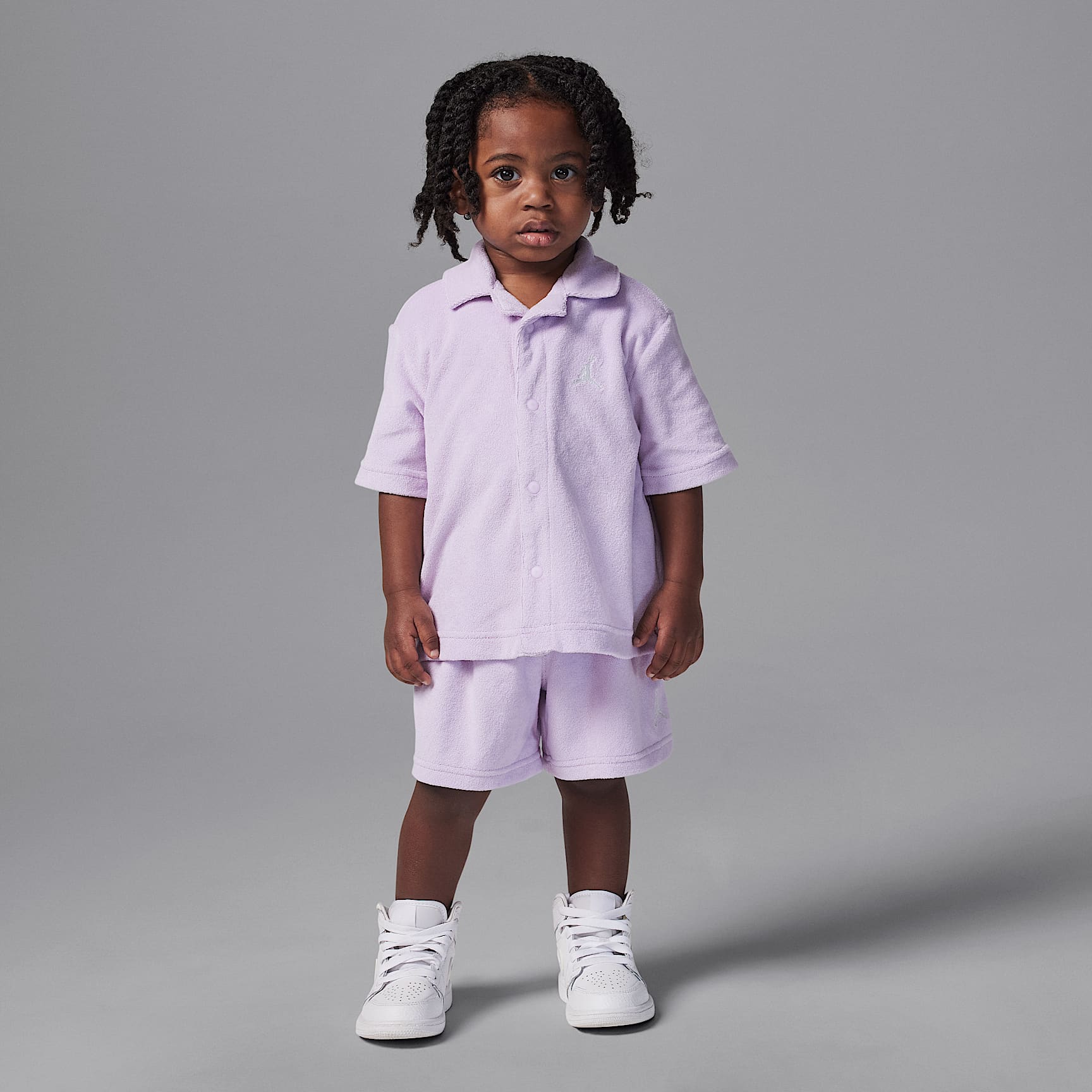 Conjunto de 2 piezas de campamento de tela de felpa para niños talla pequeña Jordan