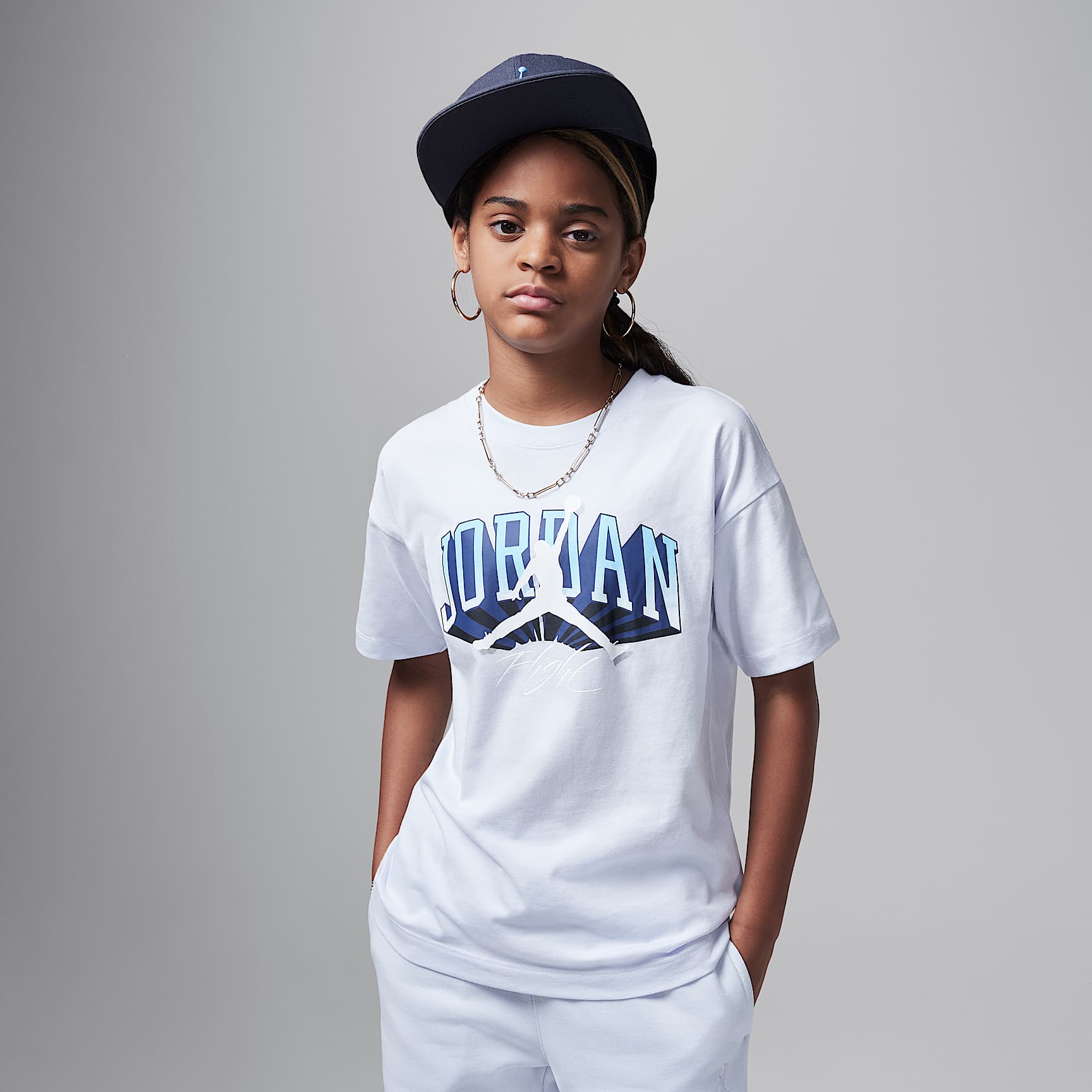 Playera con gráfico Push Through Jordan para niños talla grande