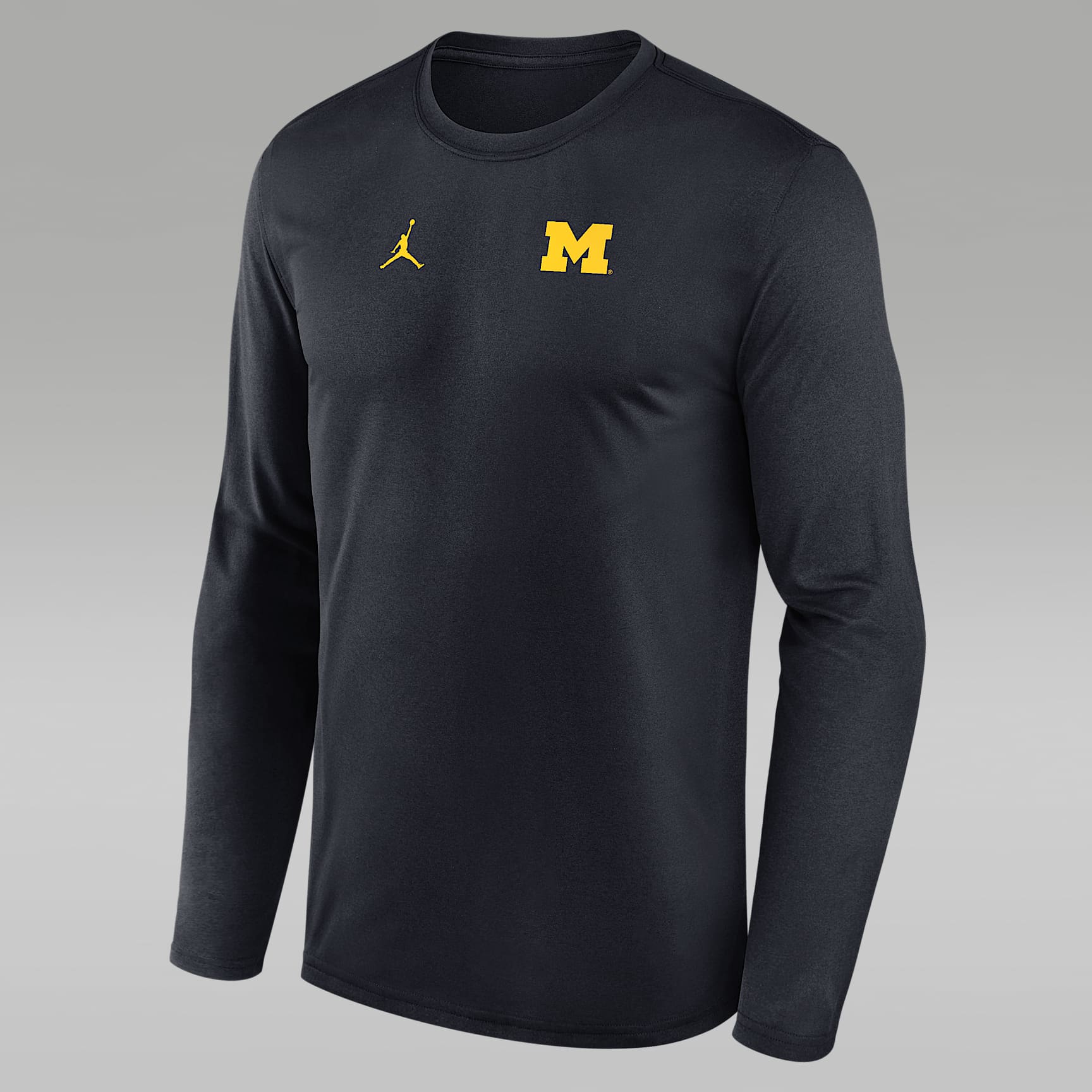 Michigan Sideline Legend Small Logo Men's Jordan Brand Dri-FIT College Long-Sleeve T-Shirt