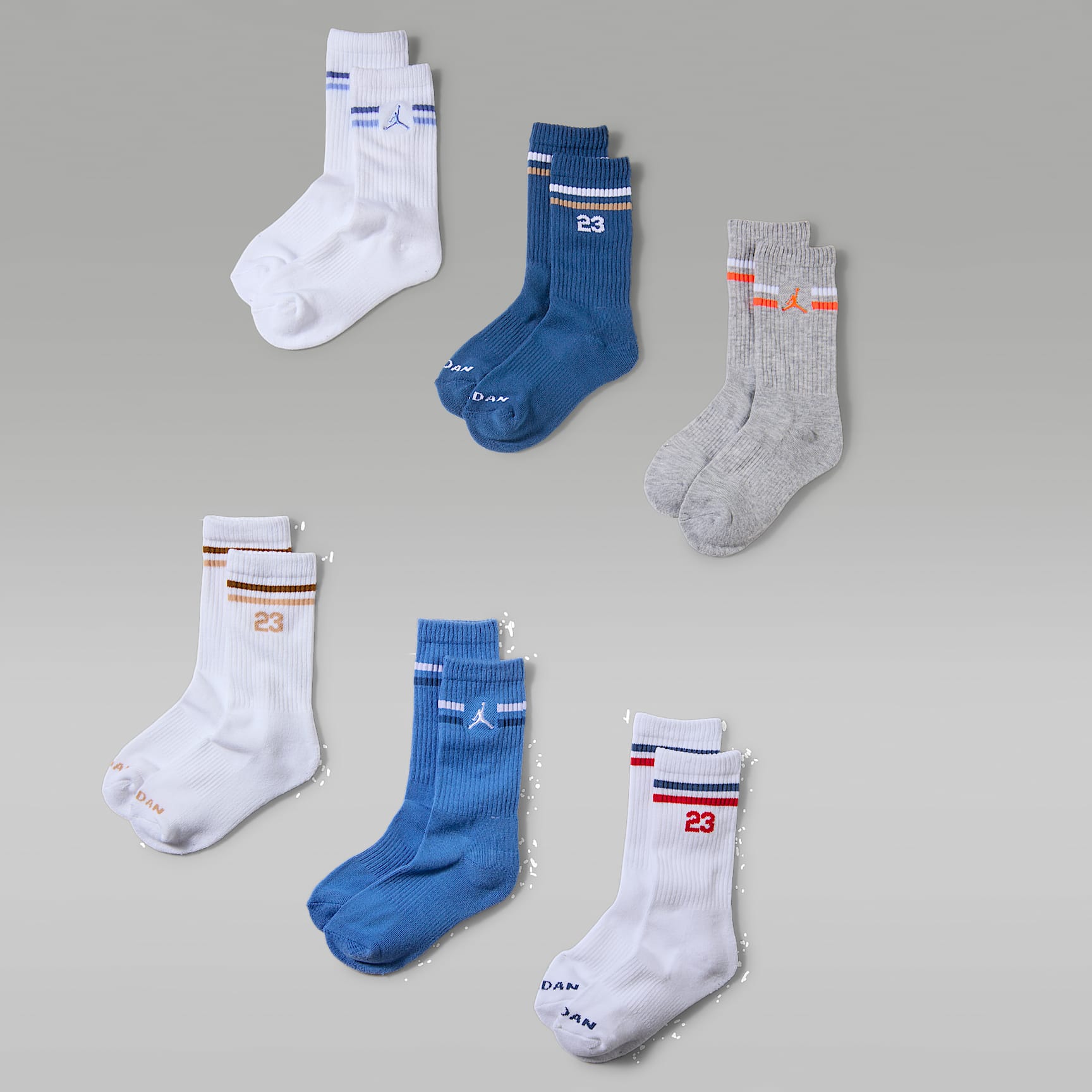 Jordan Kids' Icon Stripe Crew Socks (6 Pairs)