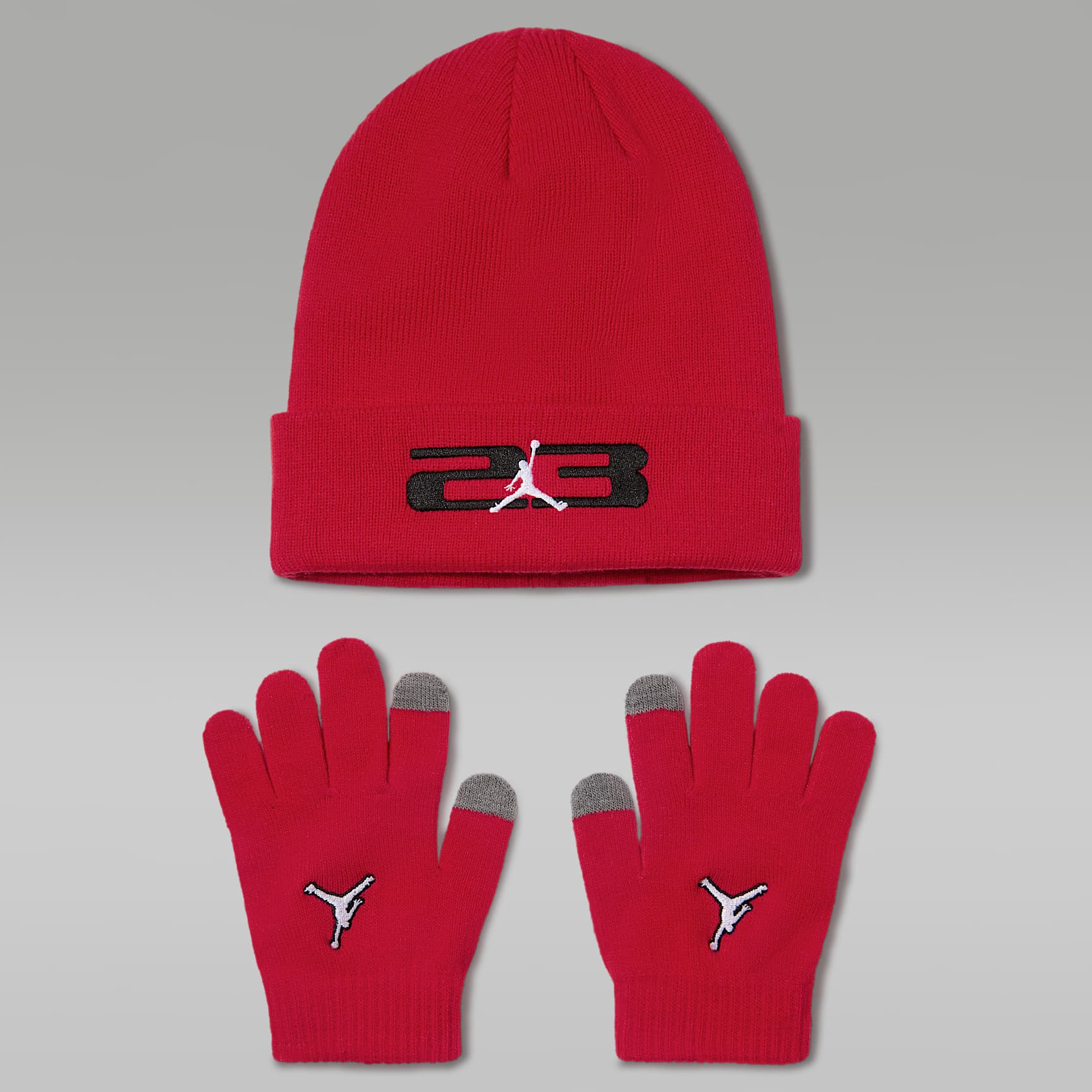 Jordan 23-sæt med beanie og handsker til større børn