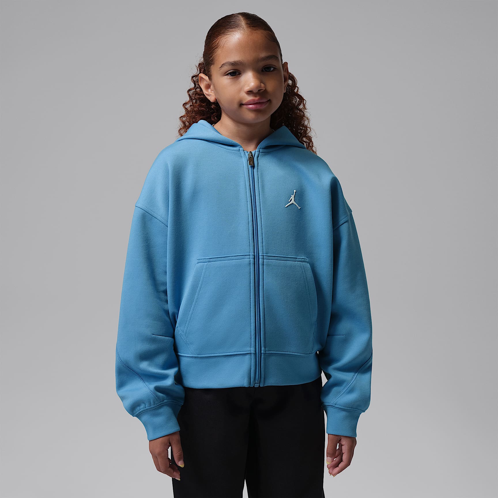 Sudadera con gorro deportiva de cierre completo Dri-FIT Perform para niños talla grande Jordan