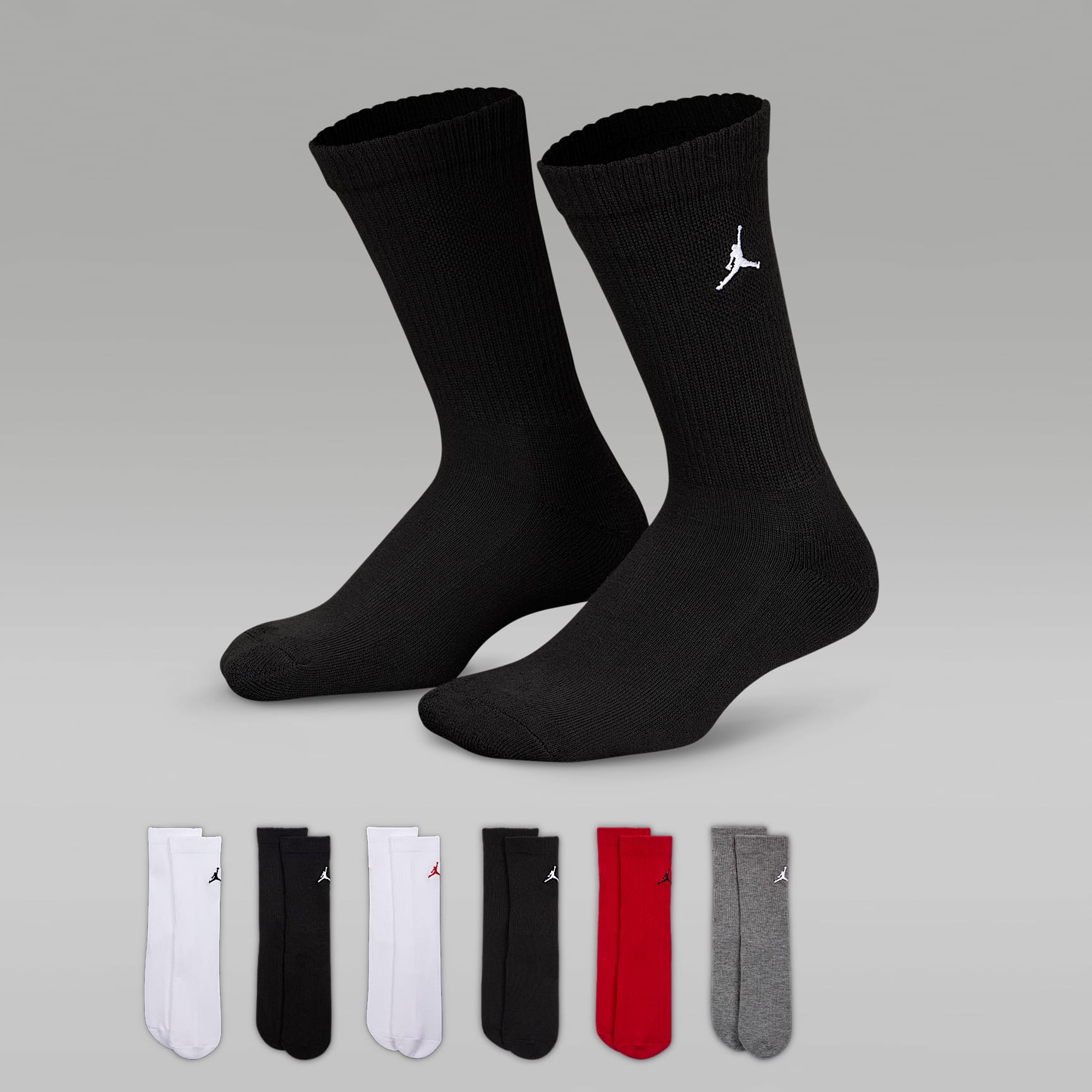 Jordan Everyday Essentials Big Kids' Crew Socks (6 Pairs)