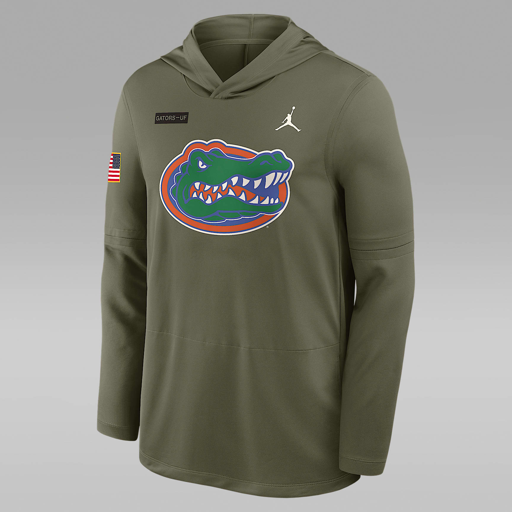 Florida 2025 Military Appreciation Men's Jordan Brand Dri-FIT College Long-Sleeve Hooded Top