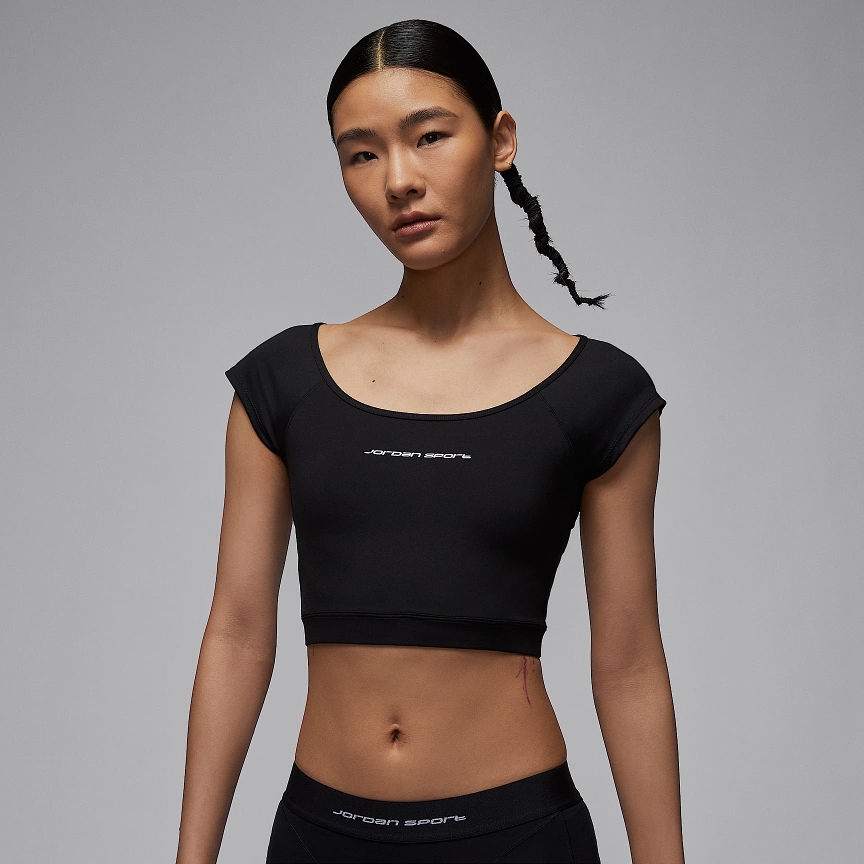 ジョーダン スポーツ ウィメンズ ショートスリーブ ニット クロップ トップ