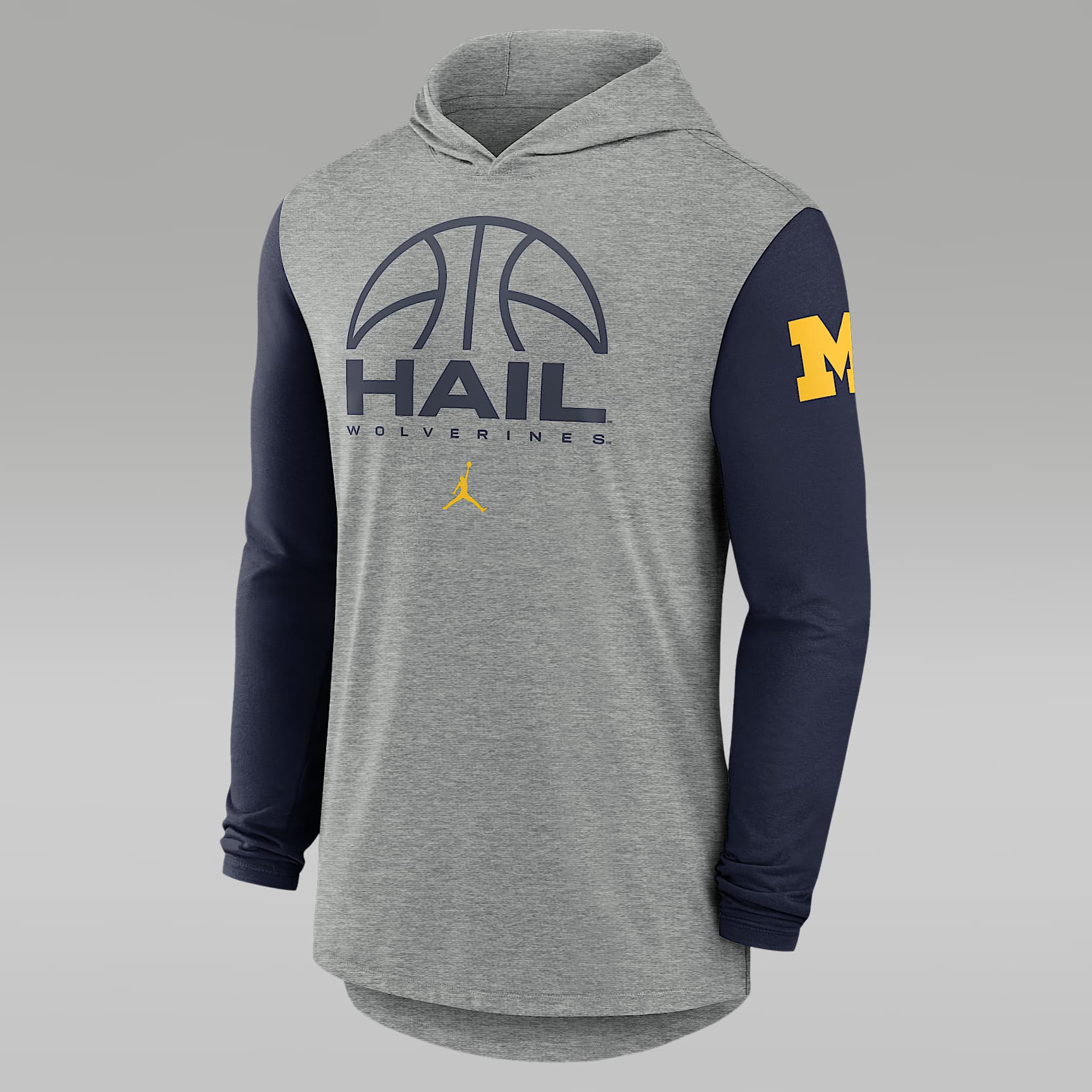 Michigan Basketball Men's Jordan Brand Dri-FIT College Long-Sleeve Hooded T-Shirt