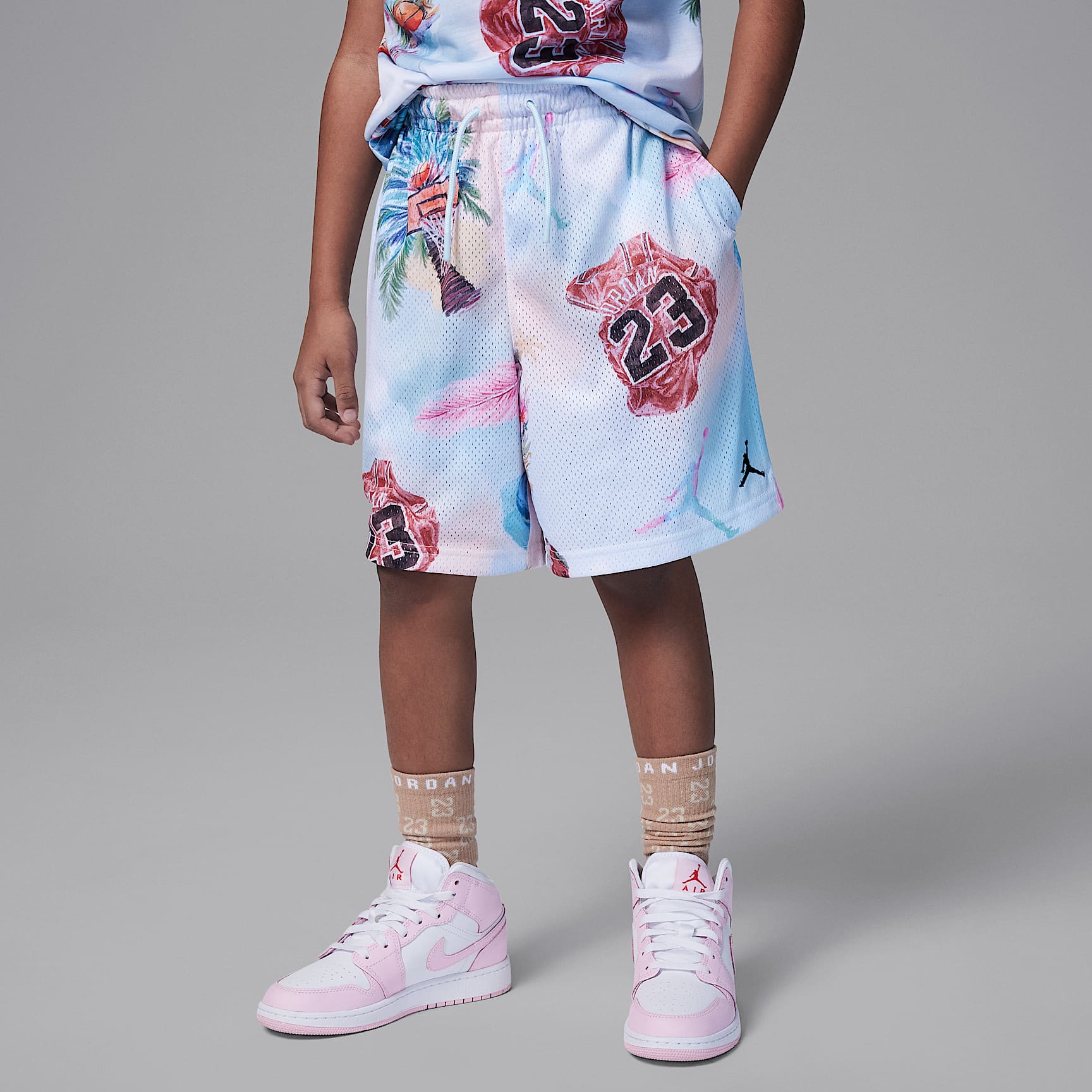 Jordan Dri-FIT Essentials Big Kids' Summer Pack Printed Mesh Shorts