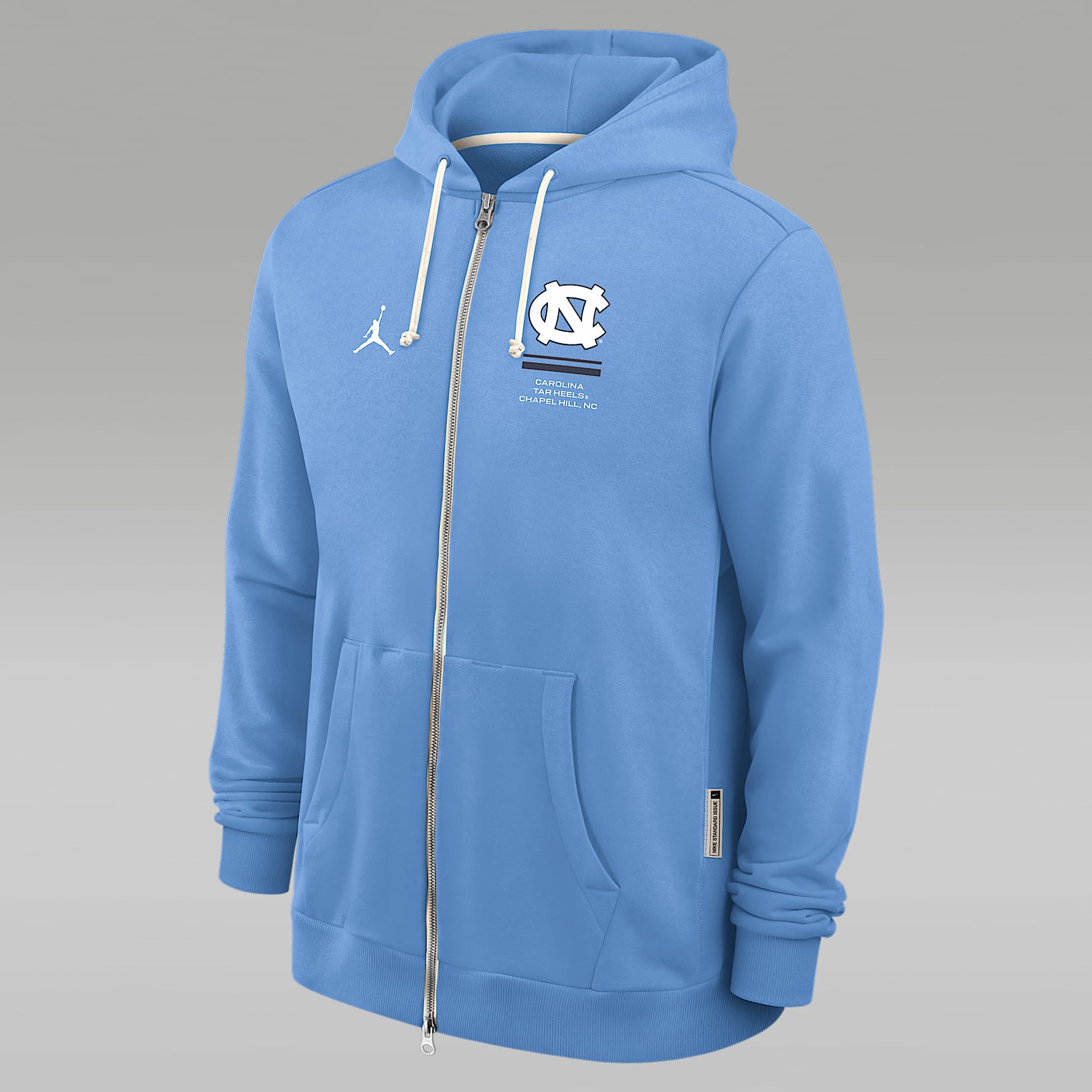 Sudadera con gorro universitaria marca Jordan Dri-FIT de cierre completo para hombre North Carolina Sideline Standard Issue