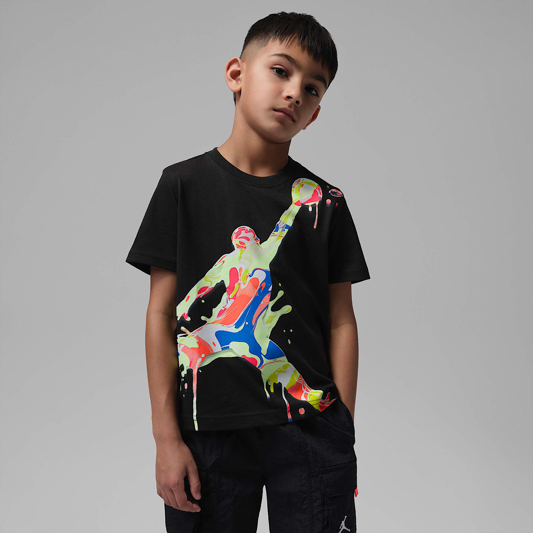 Playera Jumpman Paint Spill para niños talla pequeña Jordan Super Splash