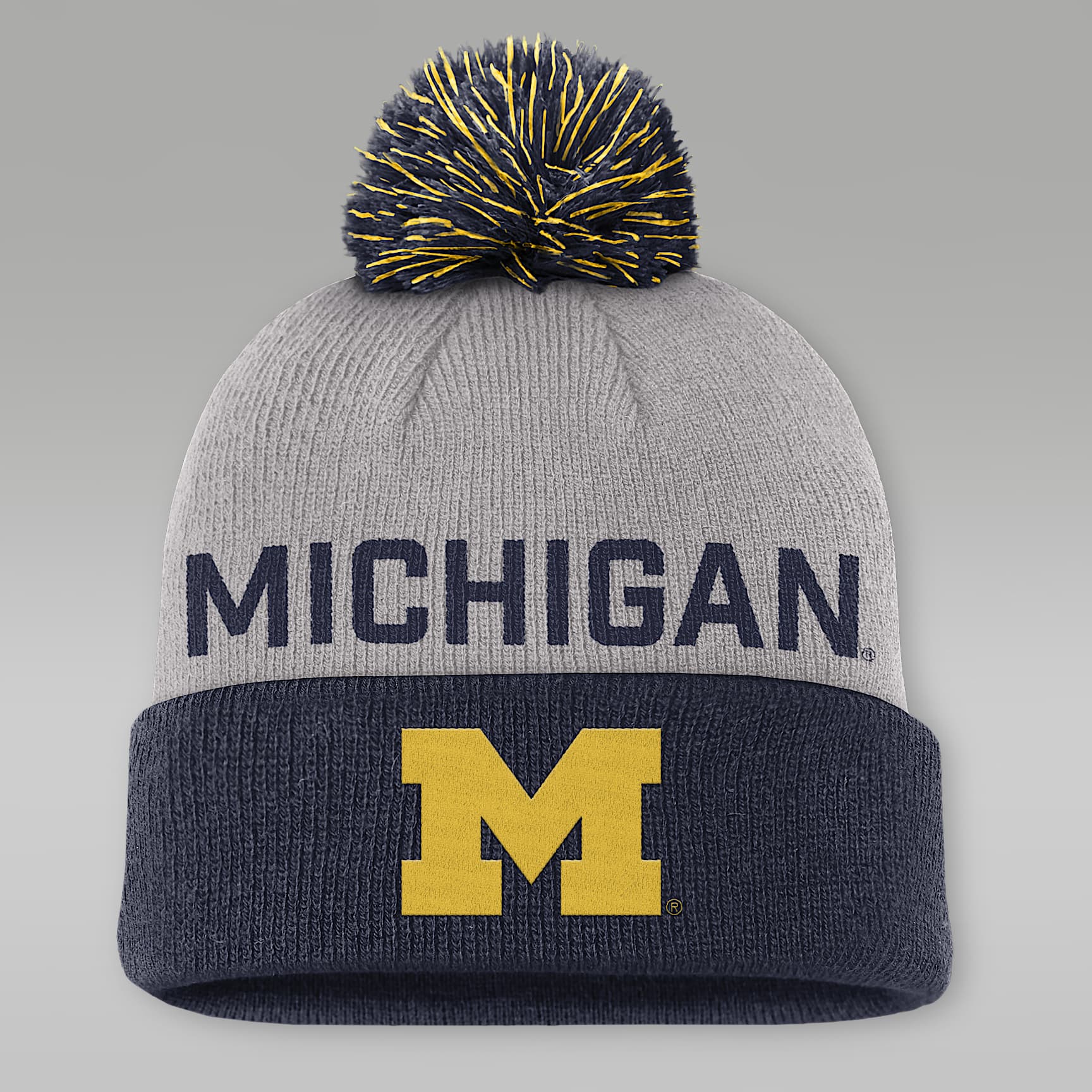 Michigan Primetime Peak Men's Jordan Brand College Cuffed Pom Beanie