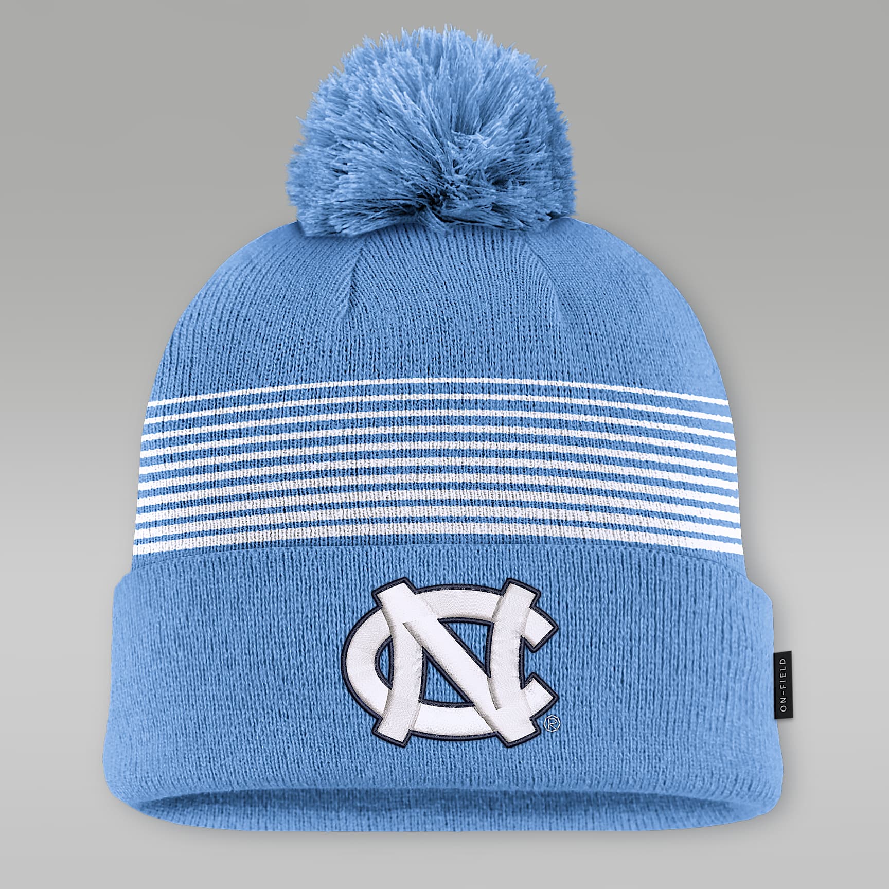 North Carolina Sideline Peak Men's Jordan Brand College Cuffed Pom Beanie